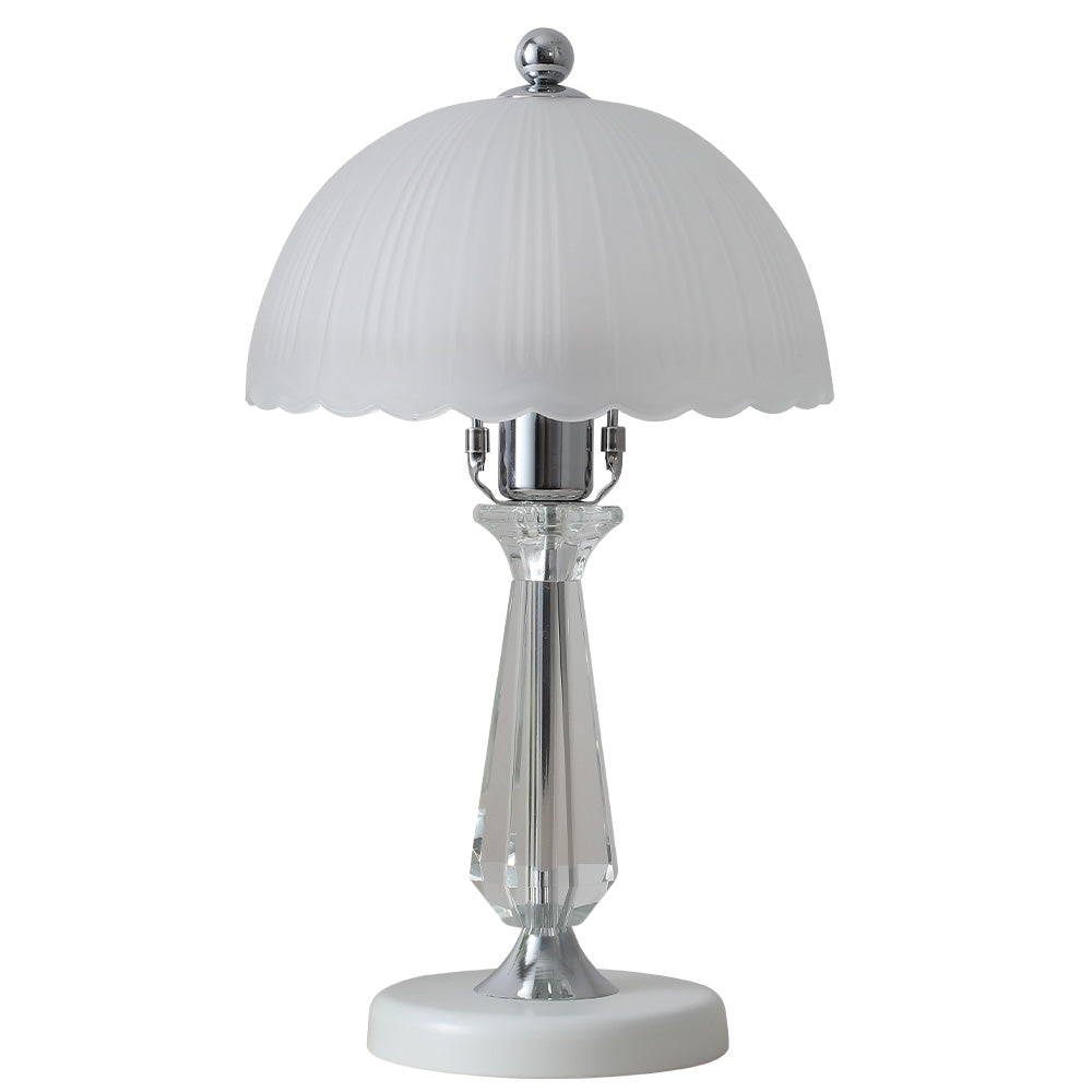 New Crystal Table Lamp with Scalloped Lampshade