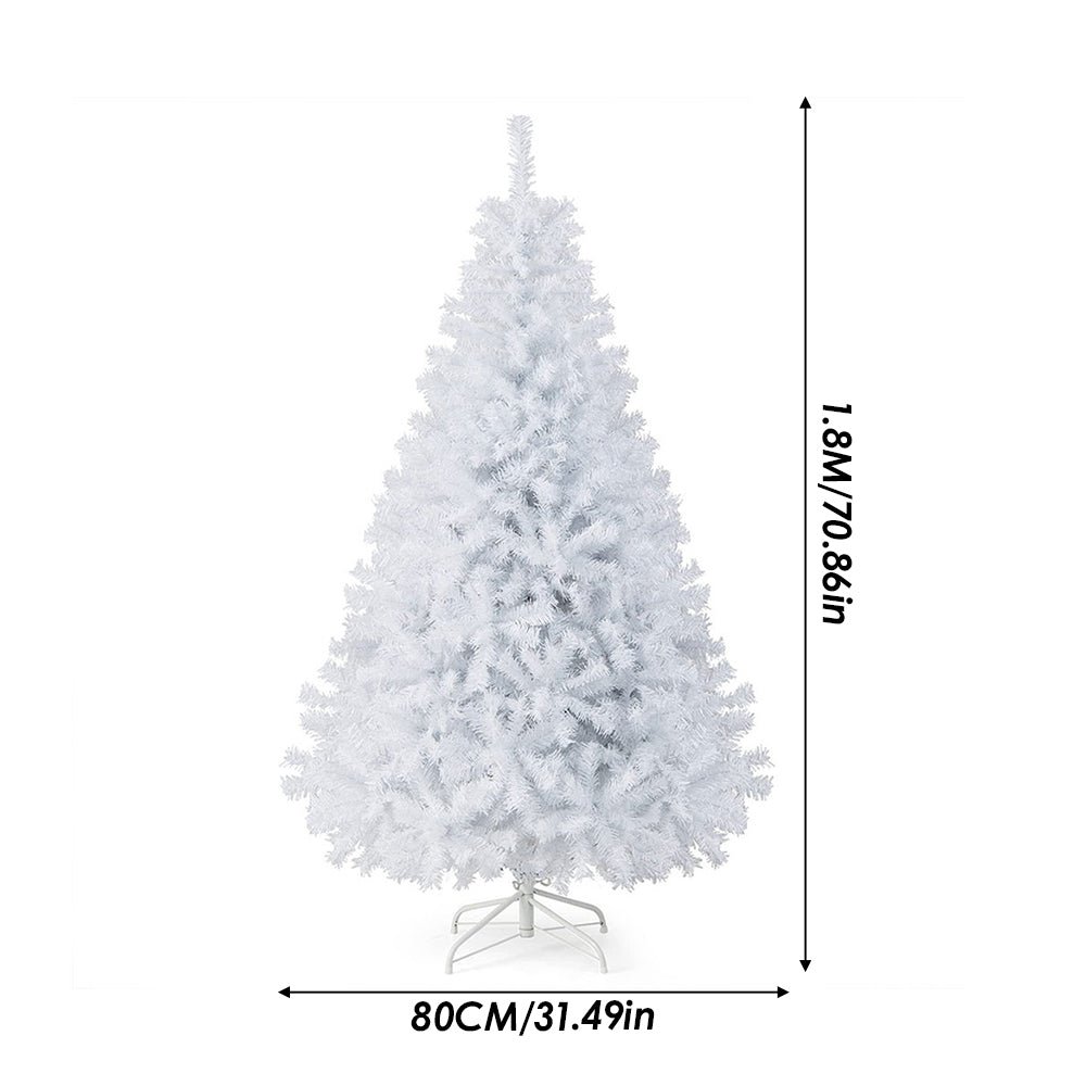 180cm H Snow Flocked Christmas Tree with Foldable Metal Stand White