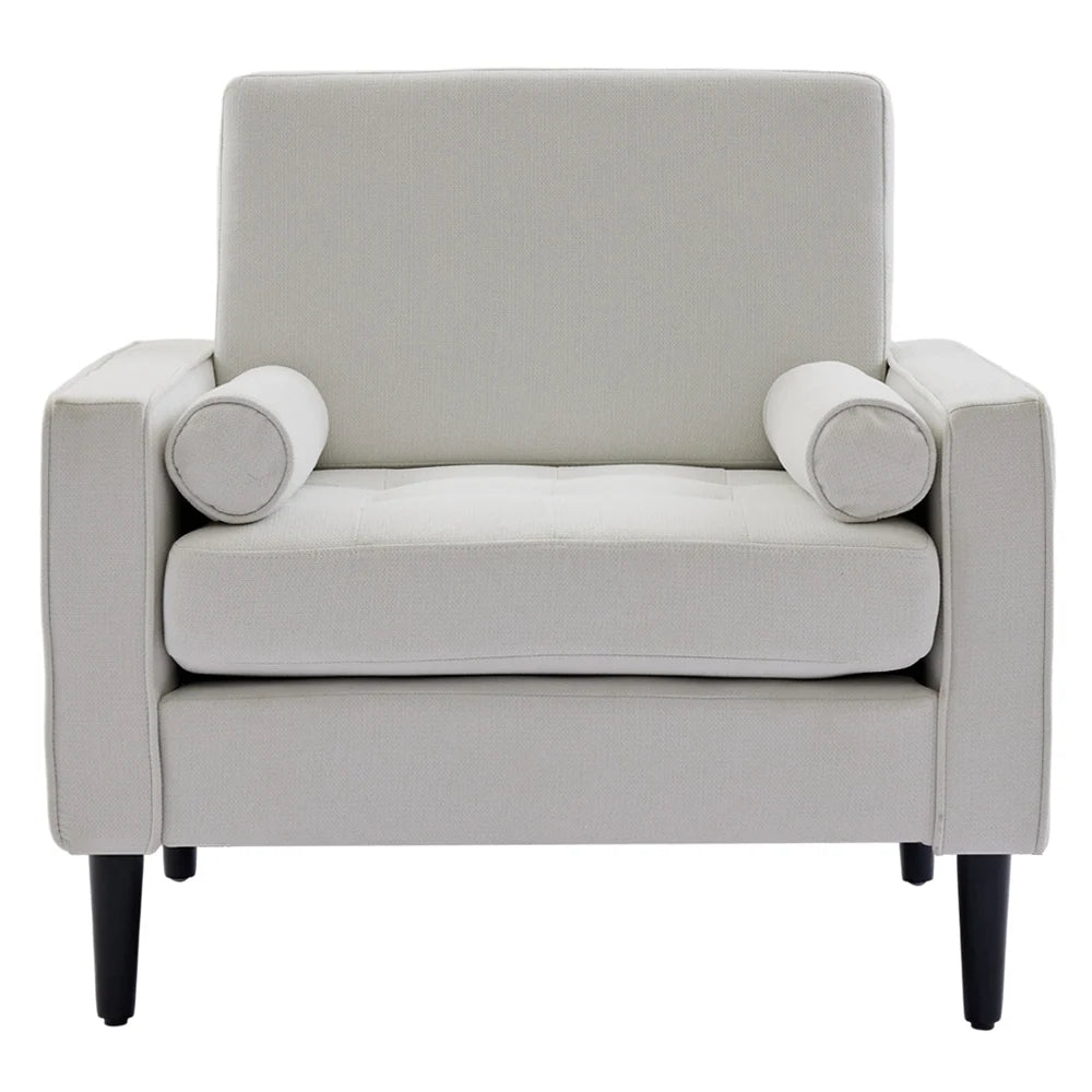 Mid Century Single Sofa Armchair Beige