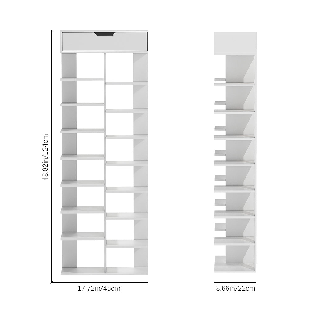 New 9 Tier Shoe Rack with Drawer Organiser Storage Shelf Hallway Shoe Rack
