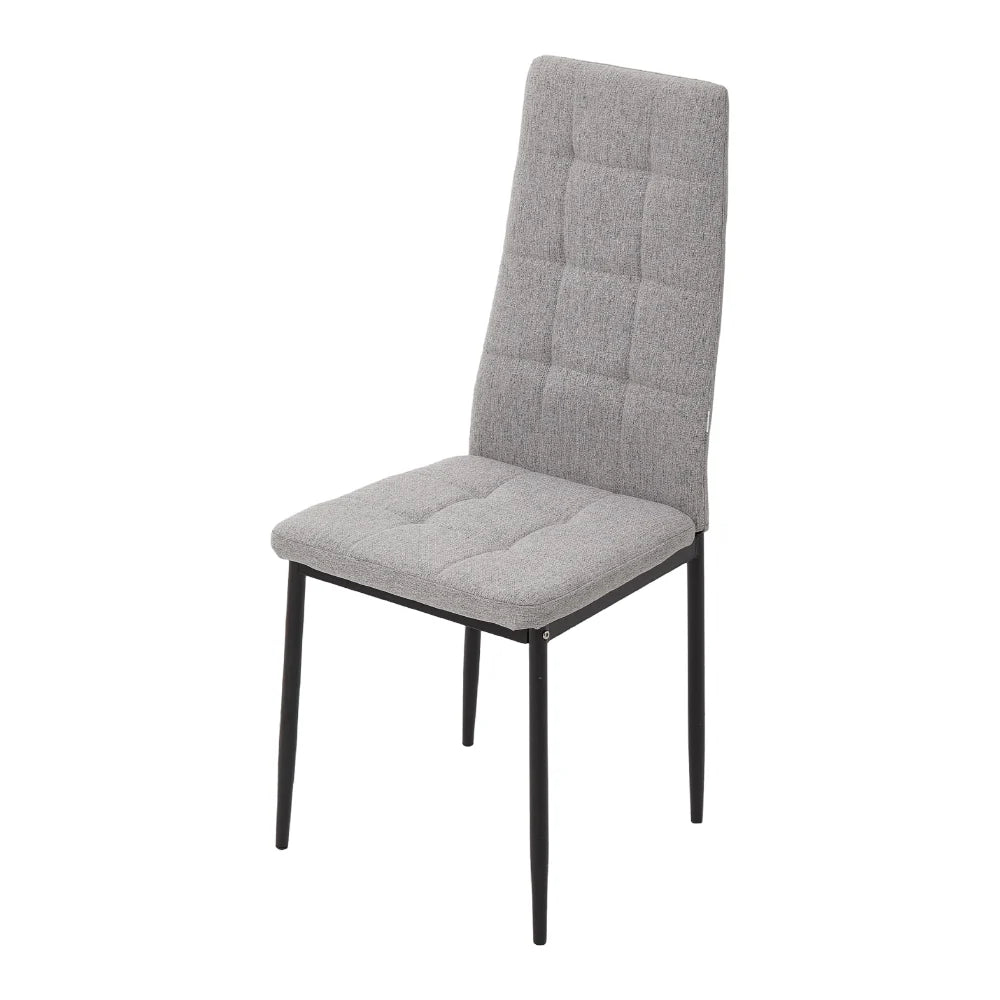 New Set of 4 Linen Upholstered Dining Chairs Grey