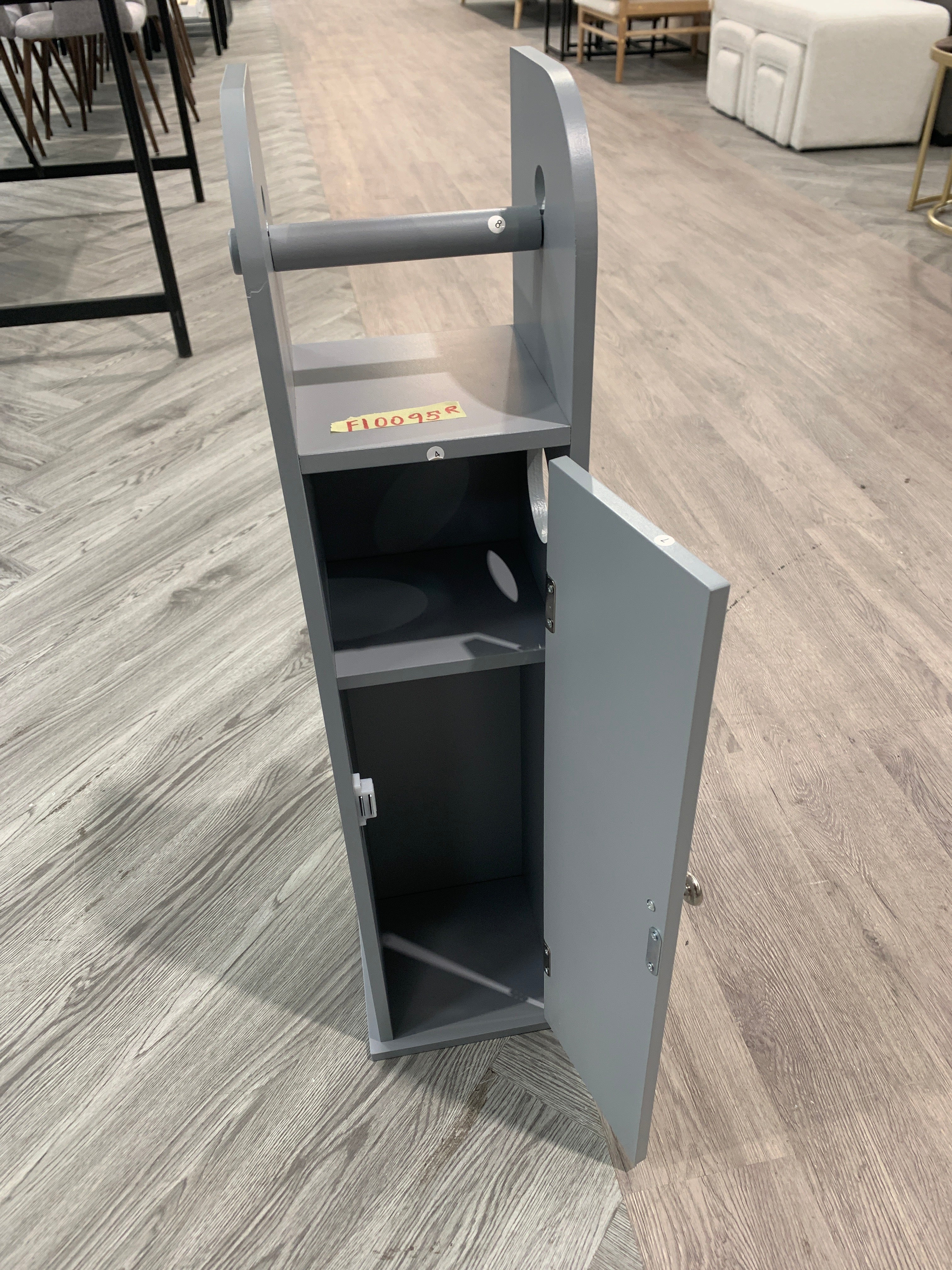 Wooden Bathroom Cabinet for Toilet Rolls Grey