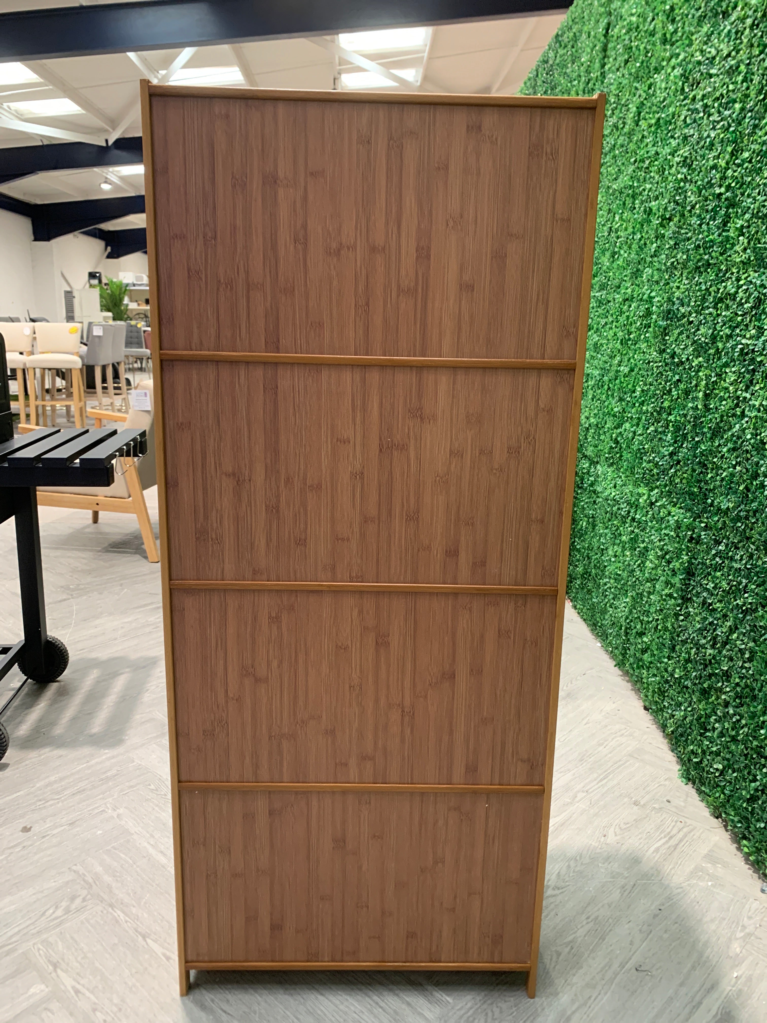 4 Tier Natural Bamboo Rustic Rattan Storage Cabinet