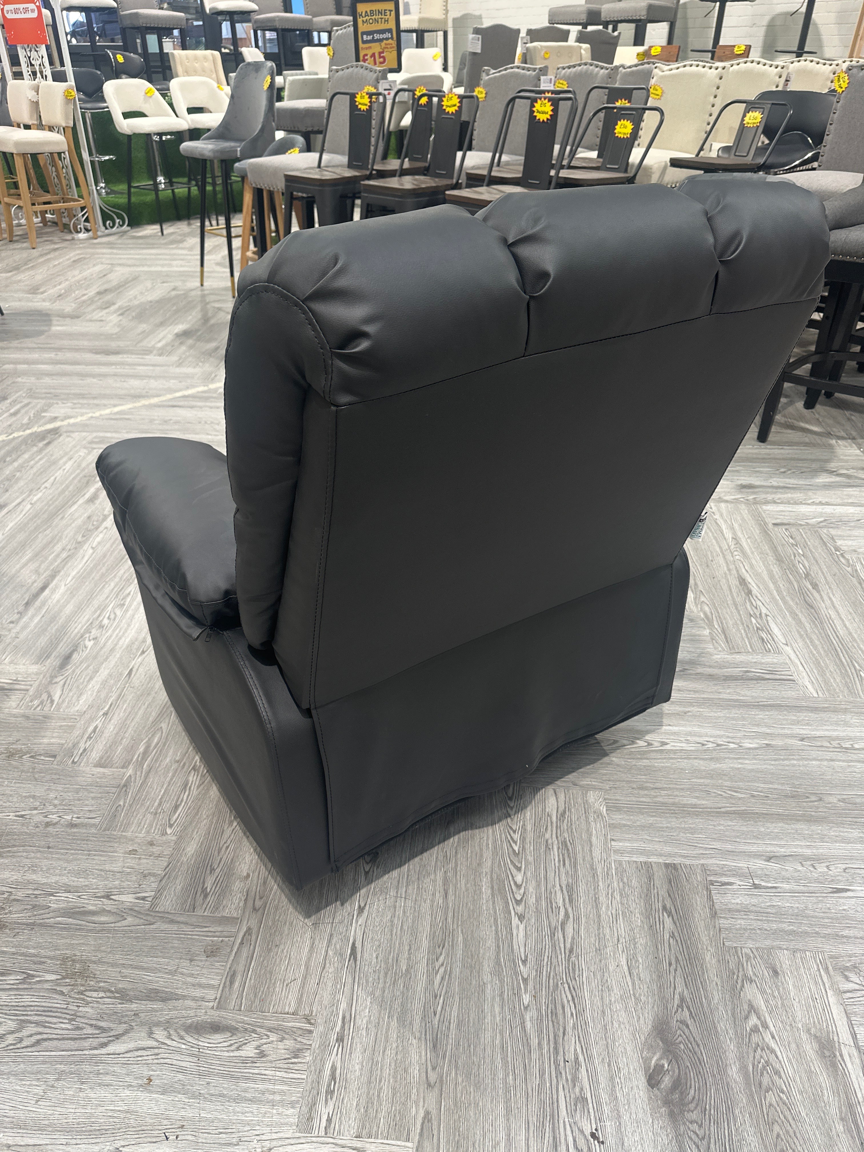 Faux Leather Upholstered Recliner Armchair Black