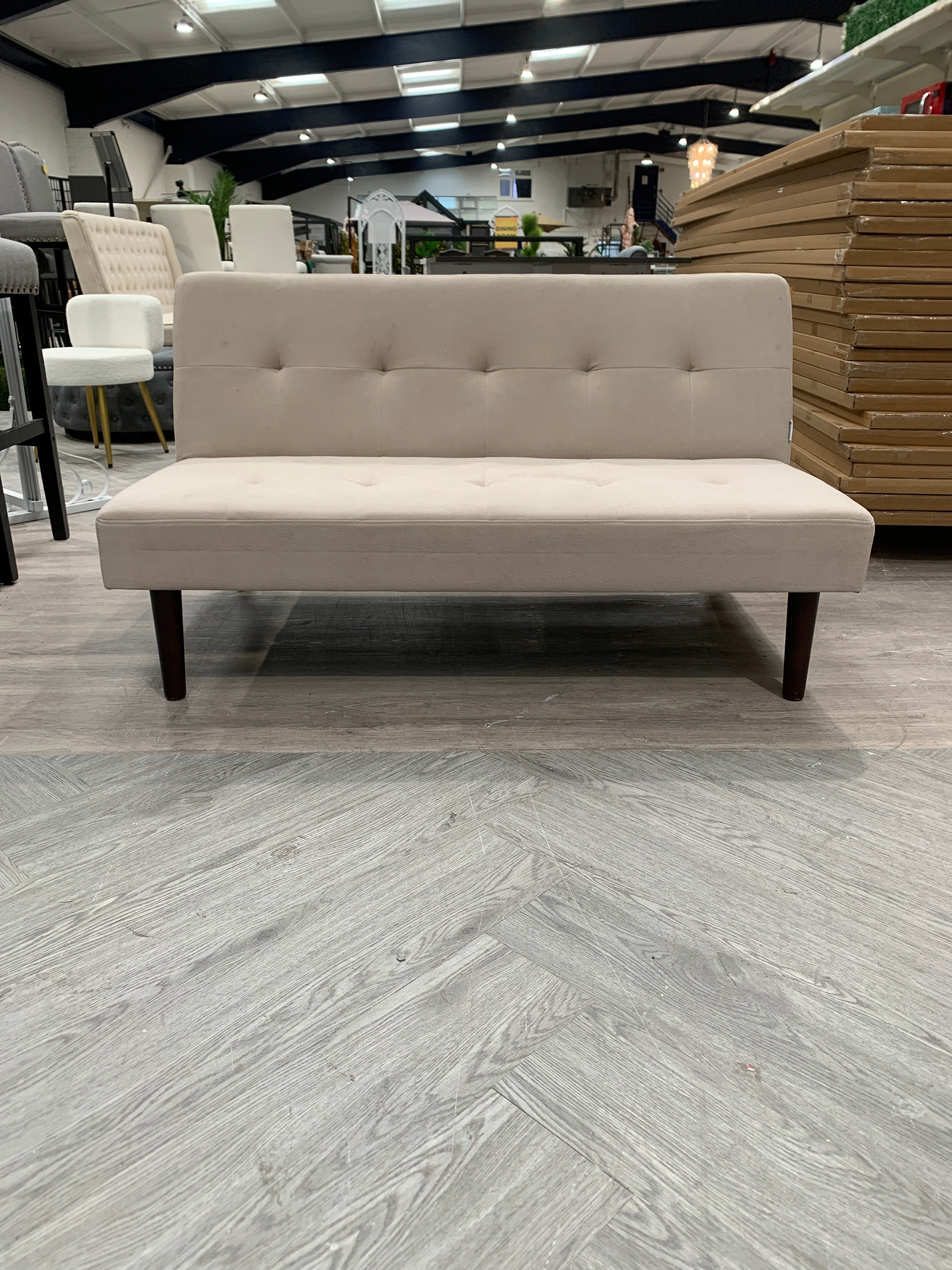 Beige Convertible Sofa Bed