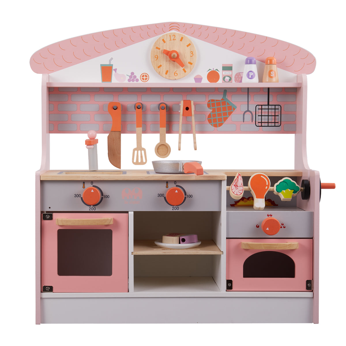 New Wooden Play Kitchen Toy Set Pink