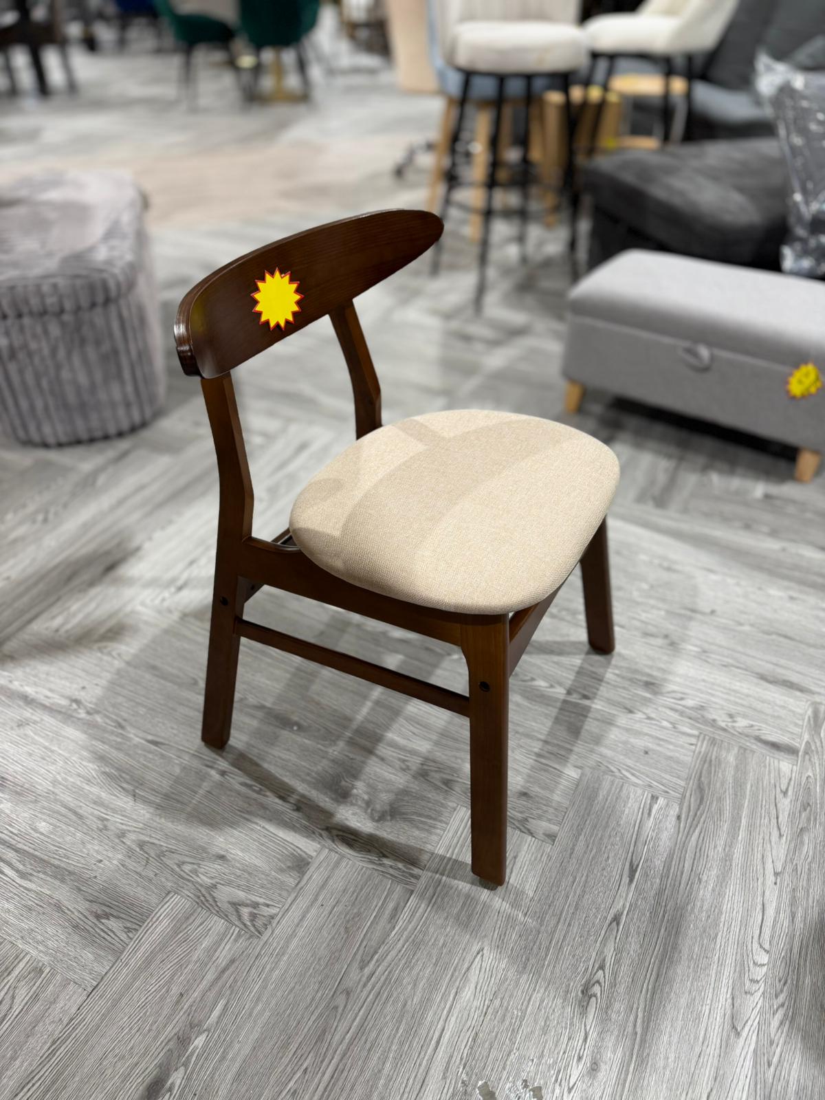 Wooden Frame Linen Chair for Dining Room 1PC