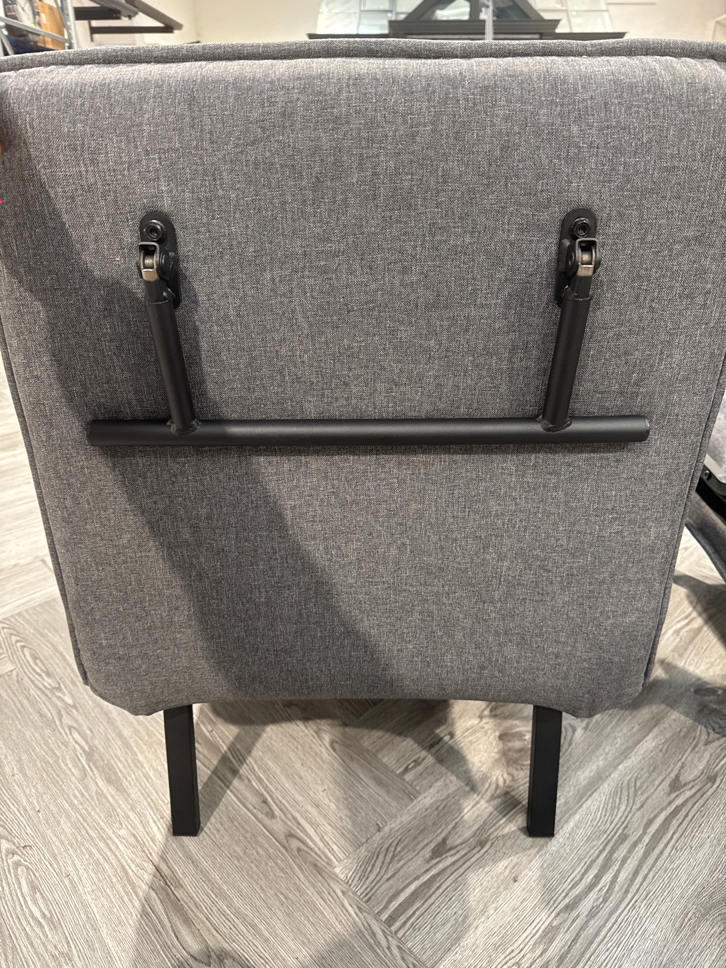 Grey Convertible Recliner Single Bed with Pillow and Pocket