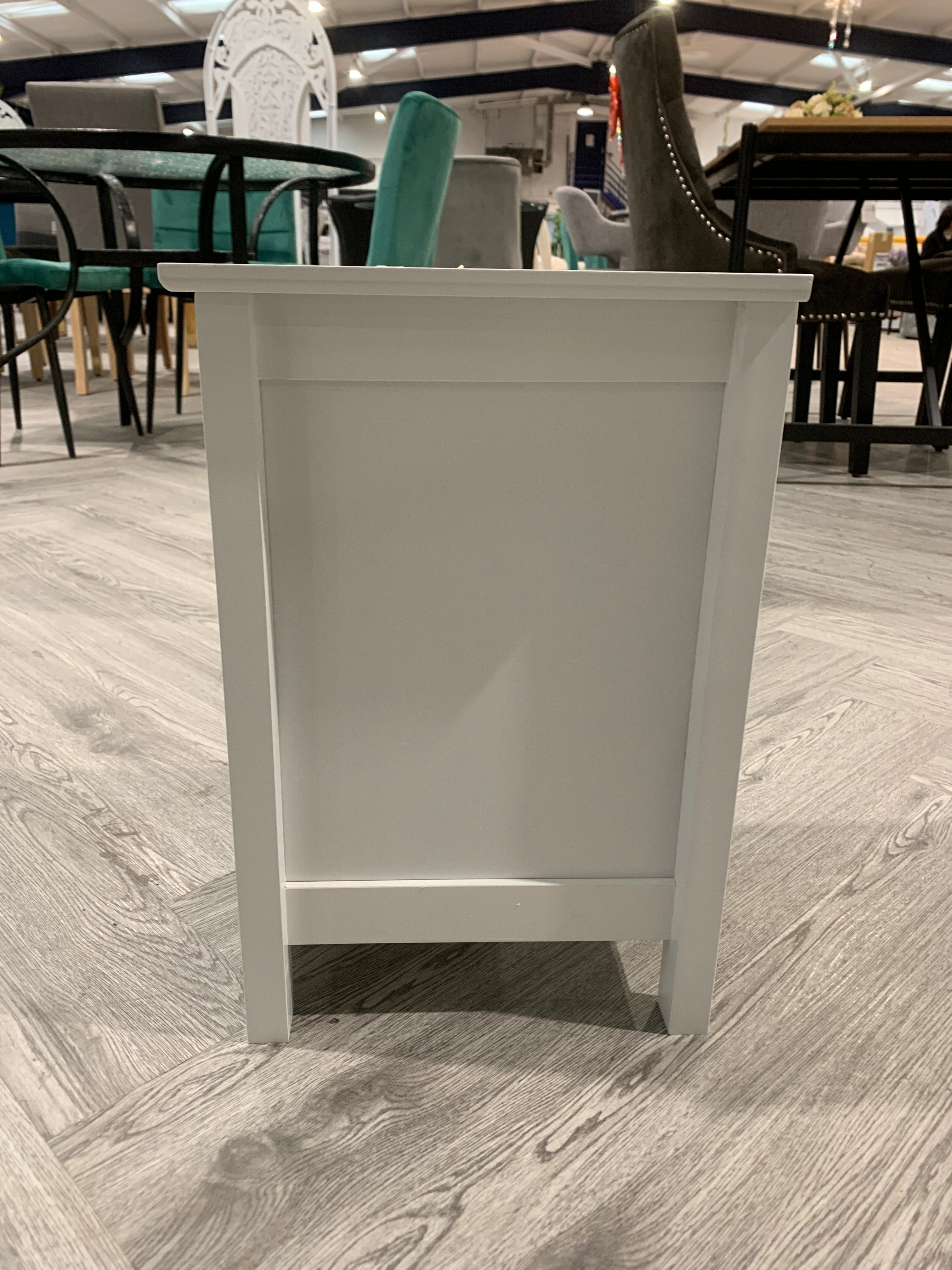 Small White Side Table with a Drawer