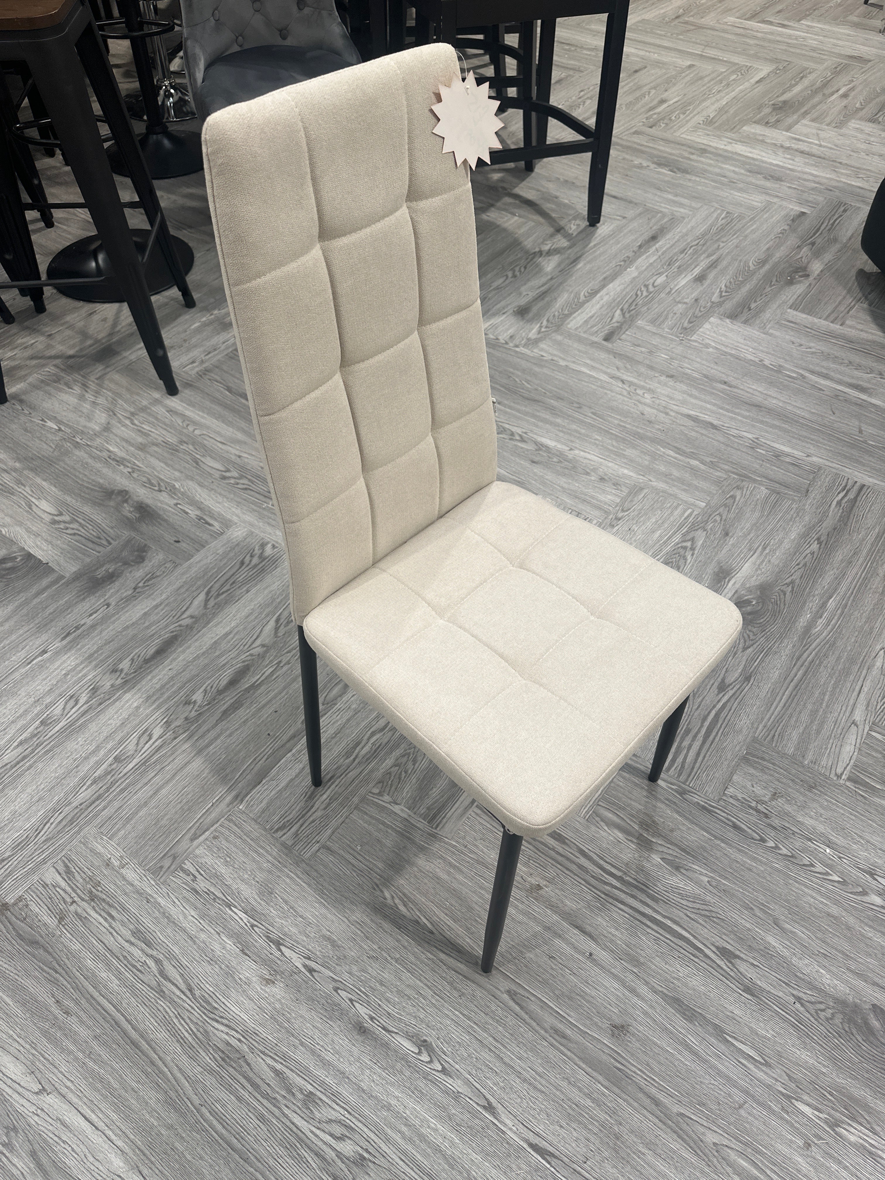 Linen Upholstered Dining Chair Beige 1PC