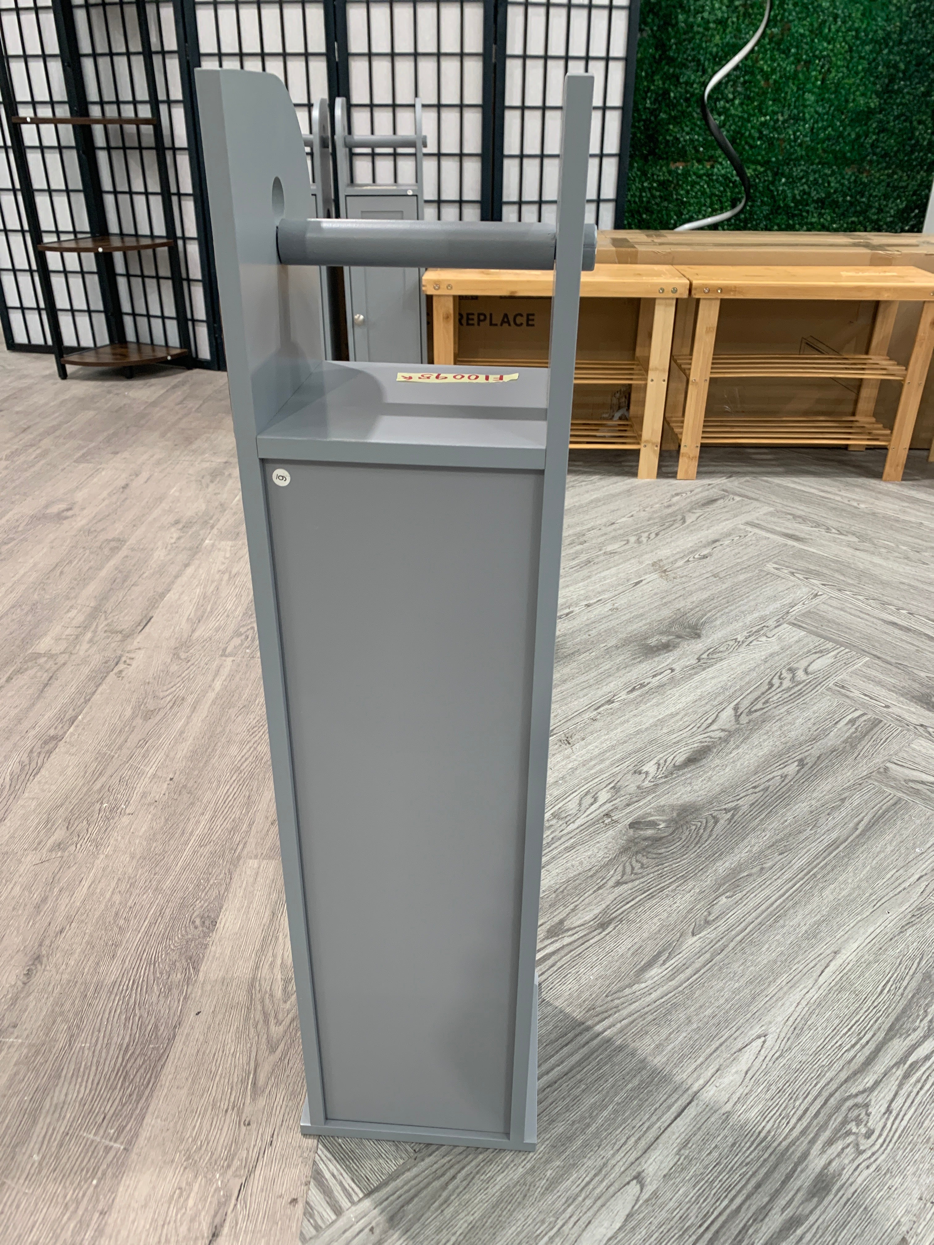 Wooden Bathroom Cabinet for Toilet Rolls Grey