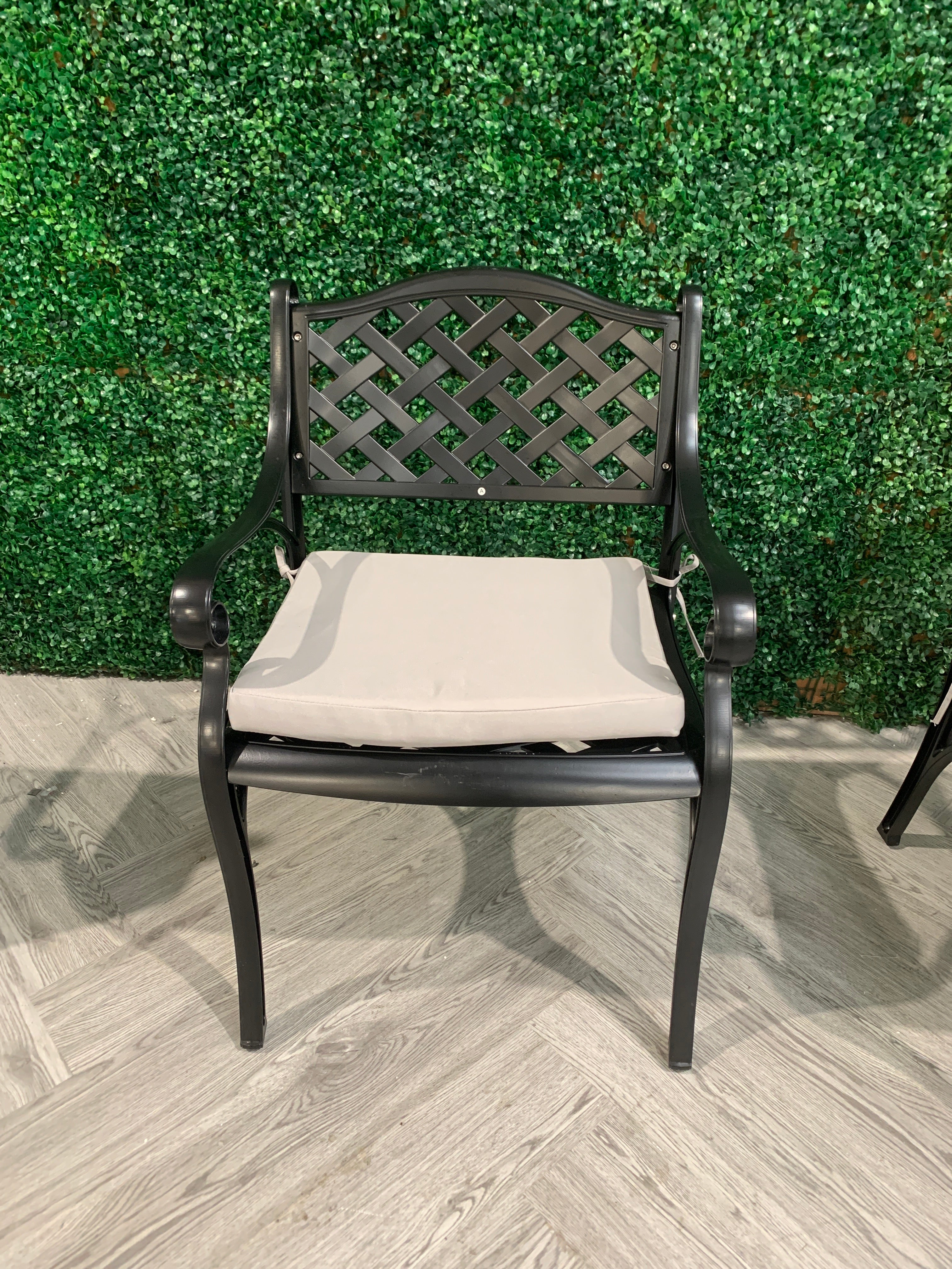 Retro Cast Aluminium Crossback Garden Chairs Black 1PC