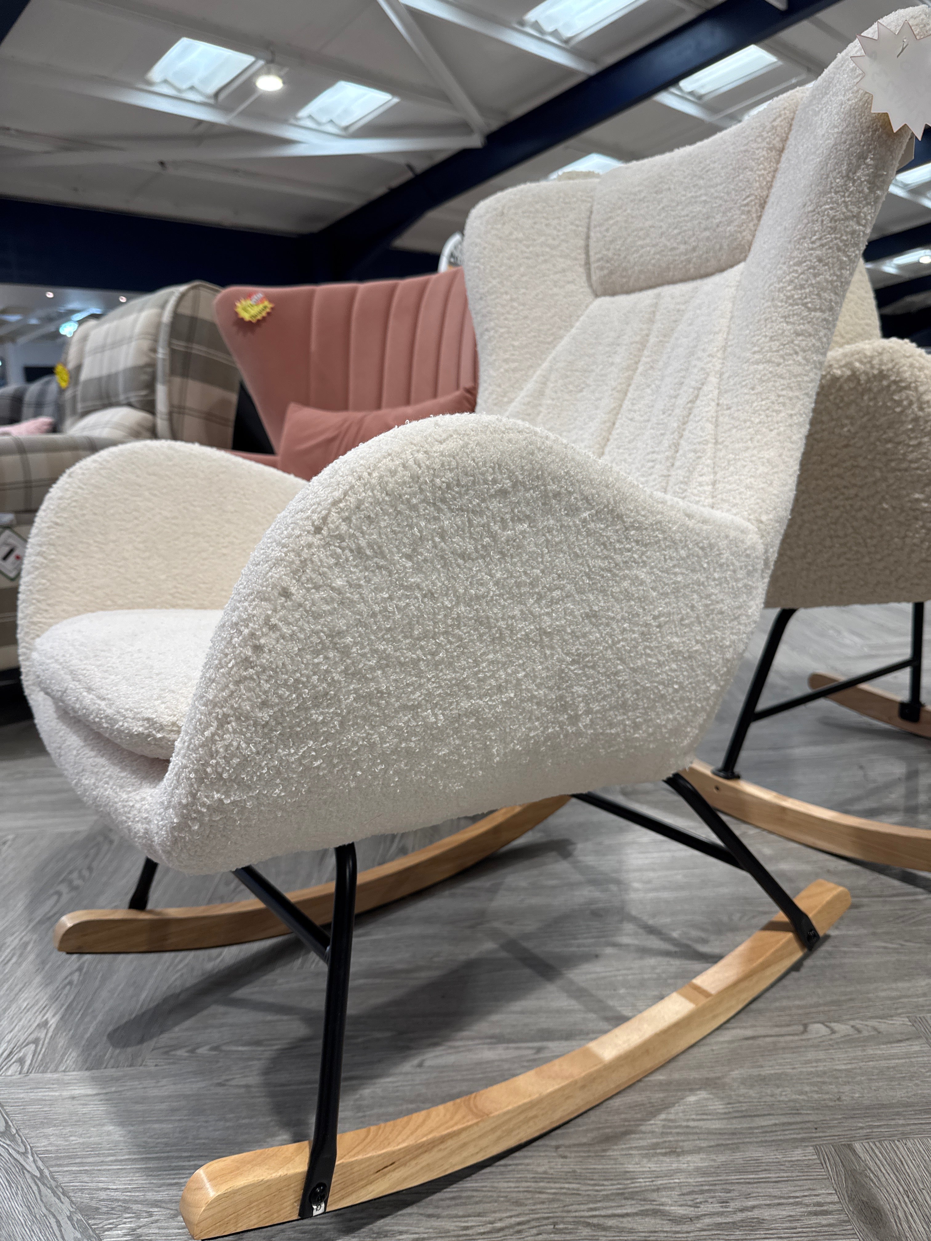 Lambswool Upholstered Rocking Chair