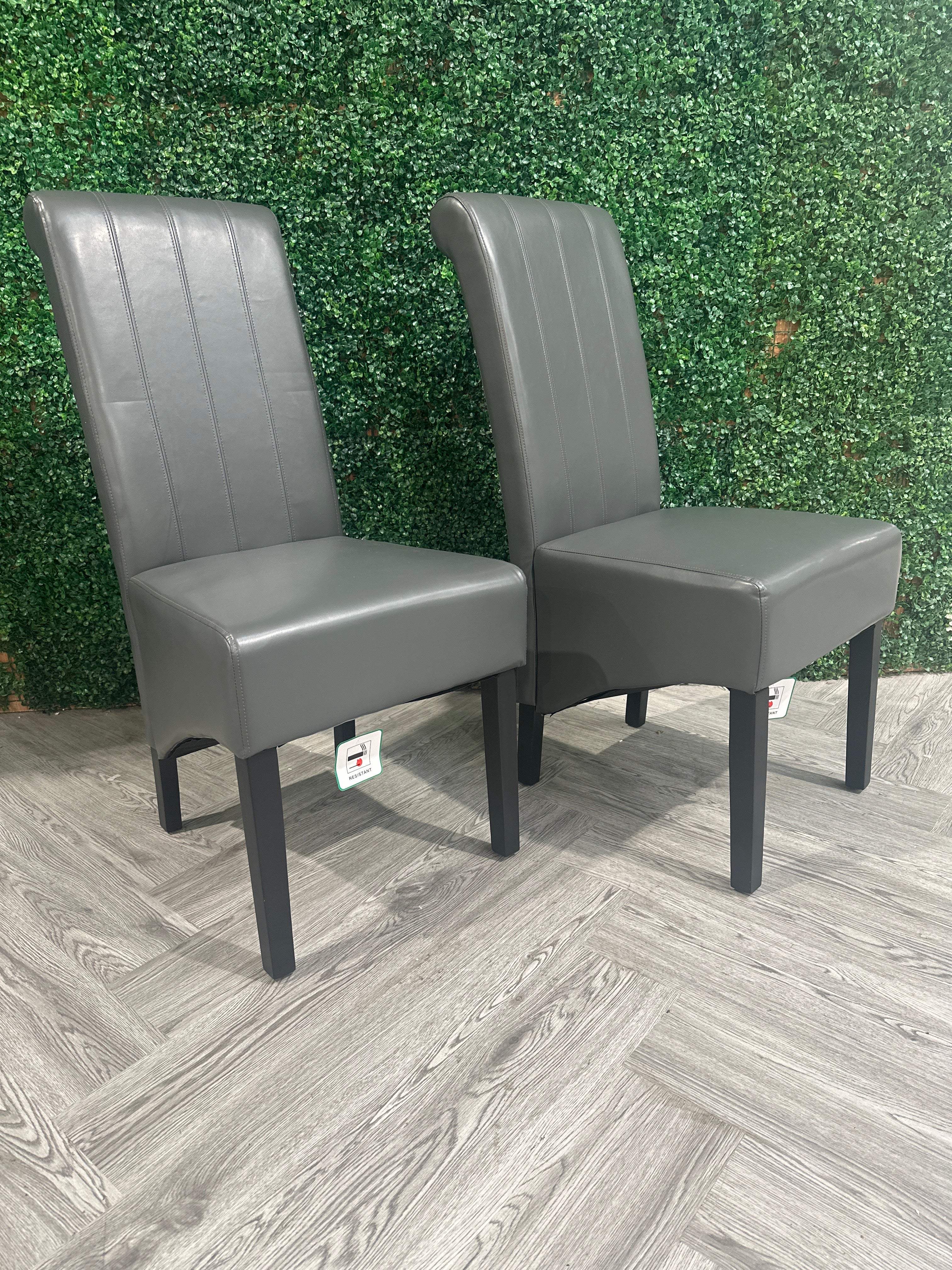Set of 2 PU Leather Dining Chairs