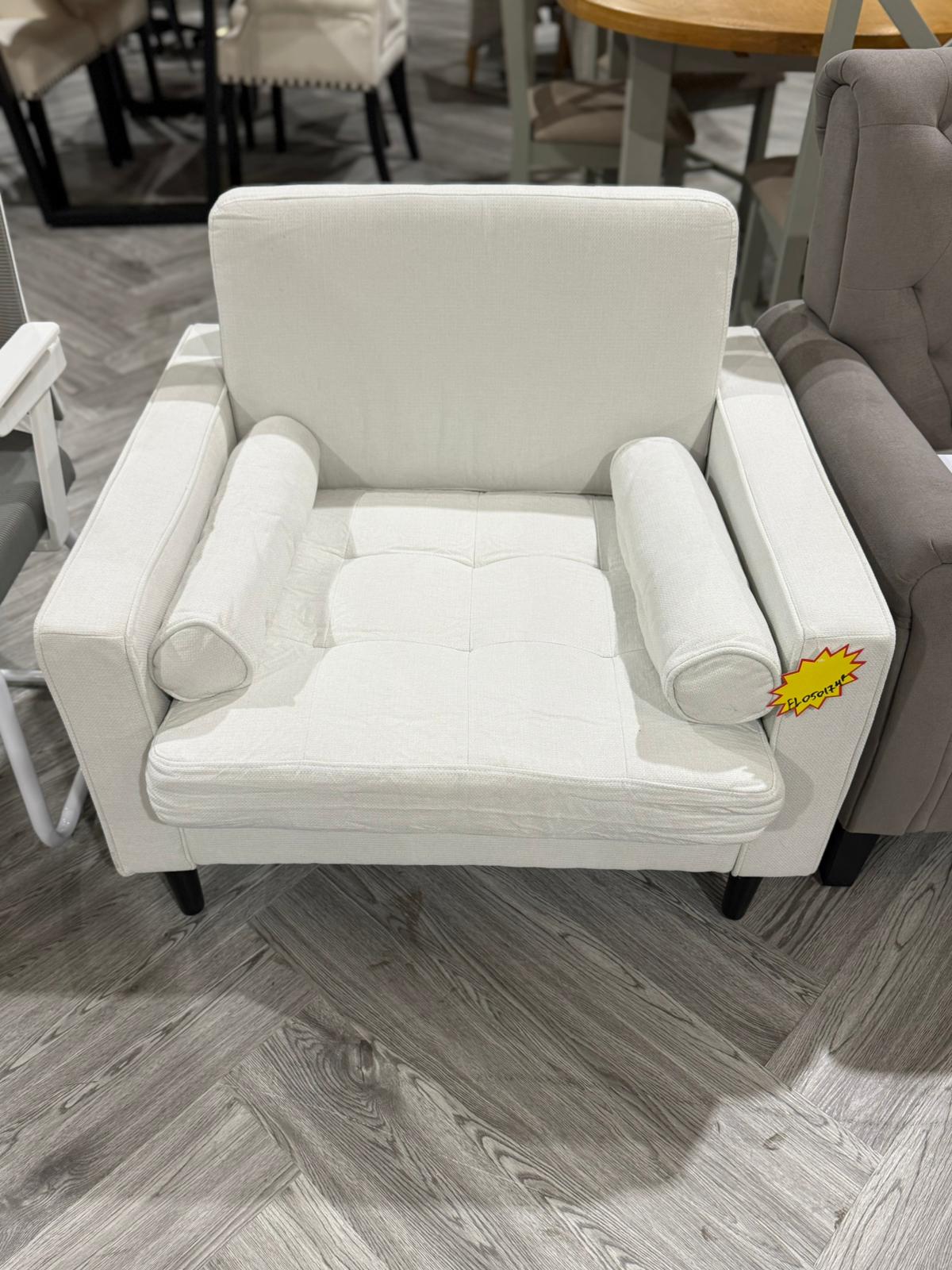 Mid Century Single Sofa Armchair Beige