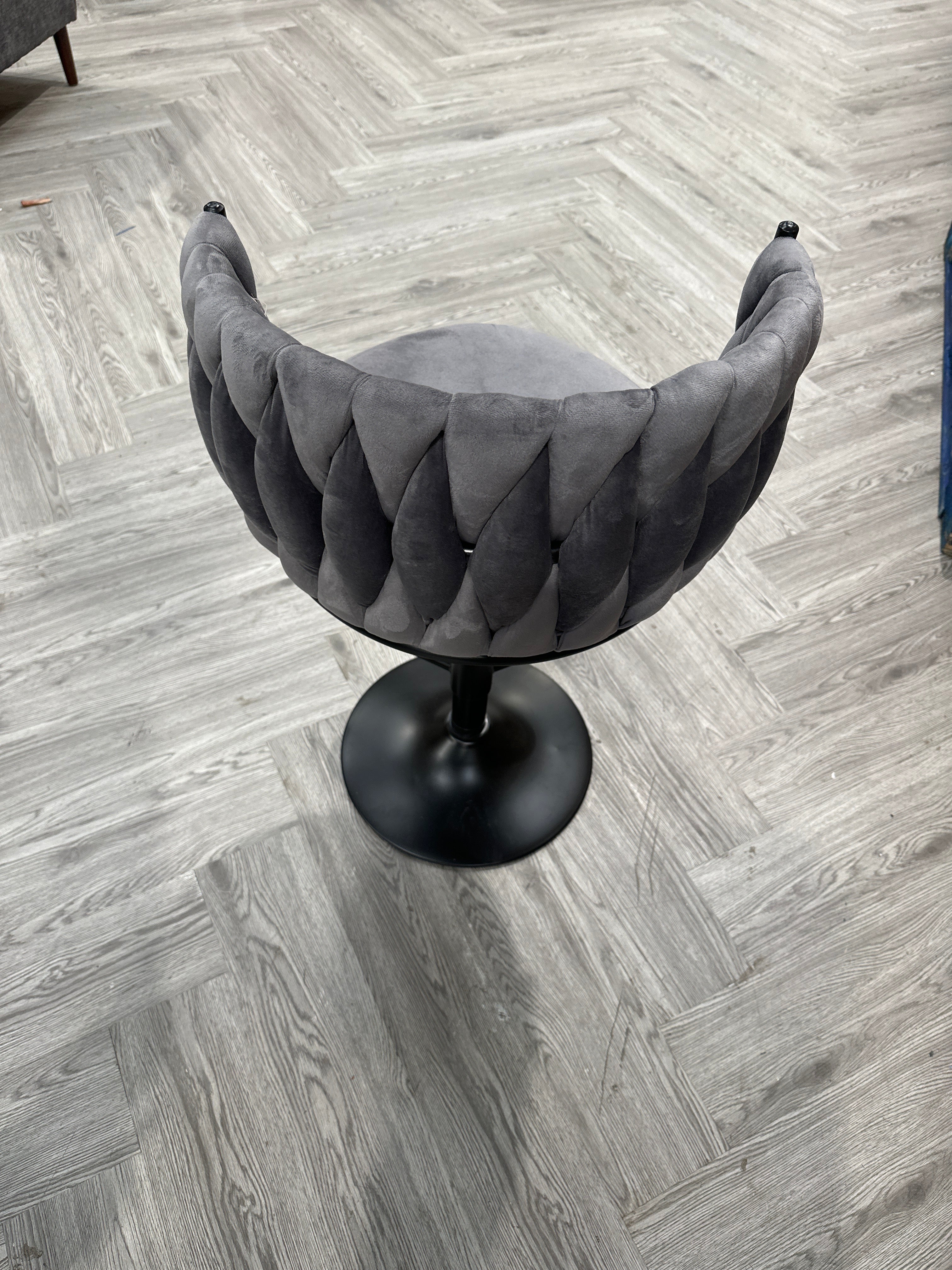 Height Adjustable Tufted Velvet Upholstered Bar Stool with Footrest 1PC