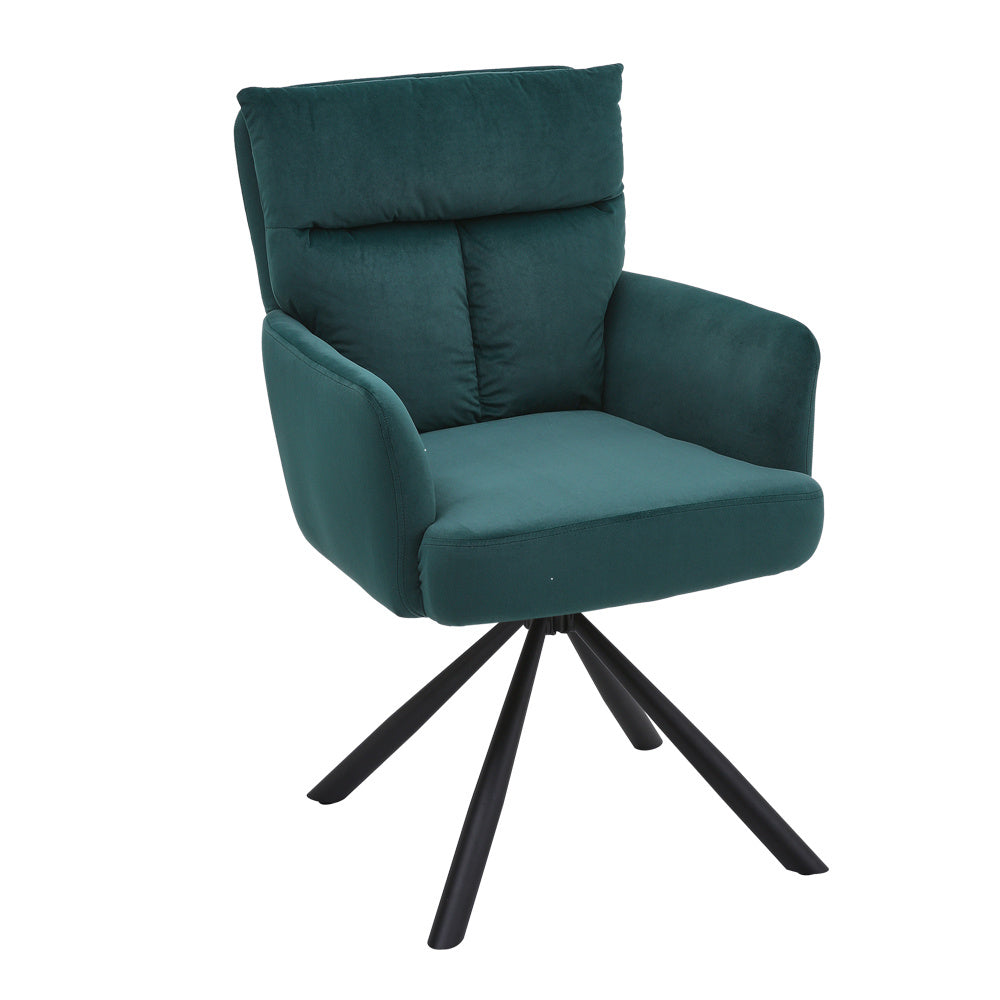 New Modern Upholstered Swivel Armchair with Black Legs