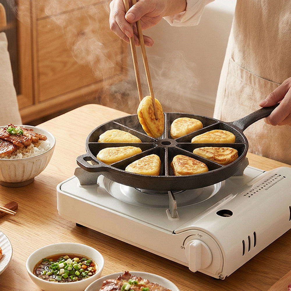 New Non Stick 8 Slice Cast Iron Frying Pan