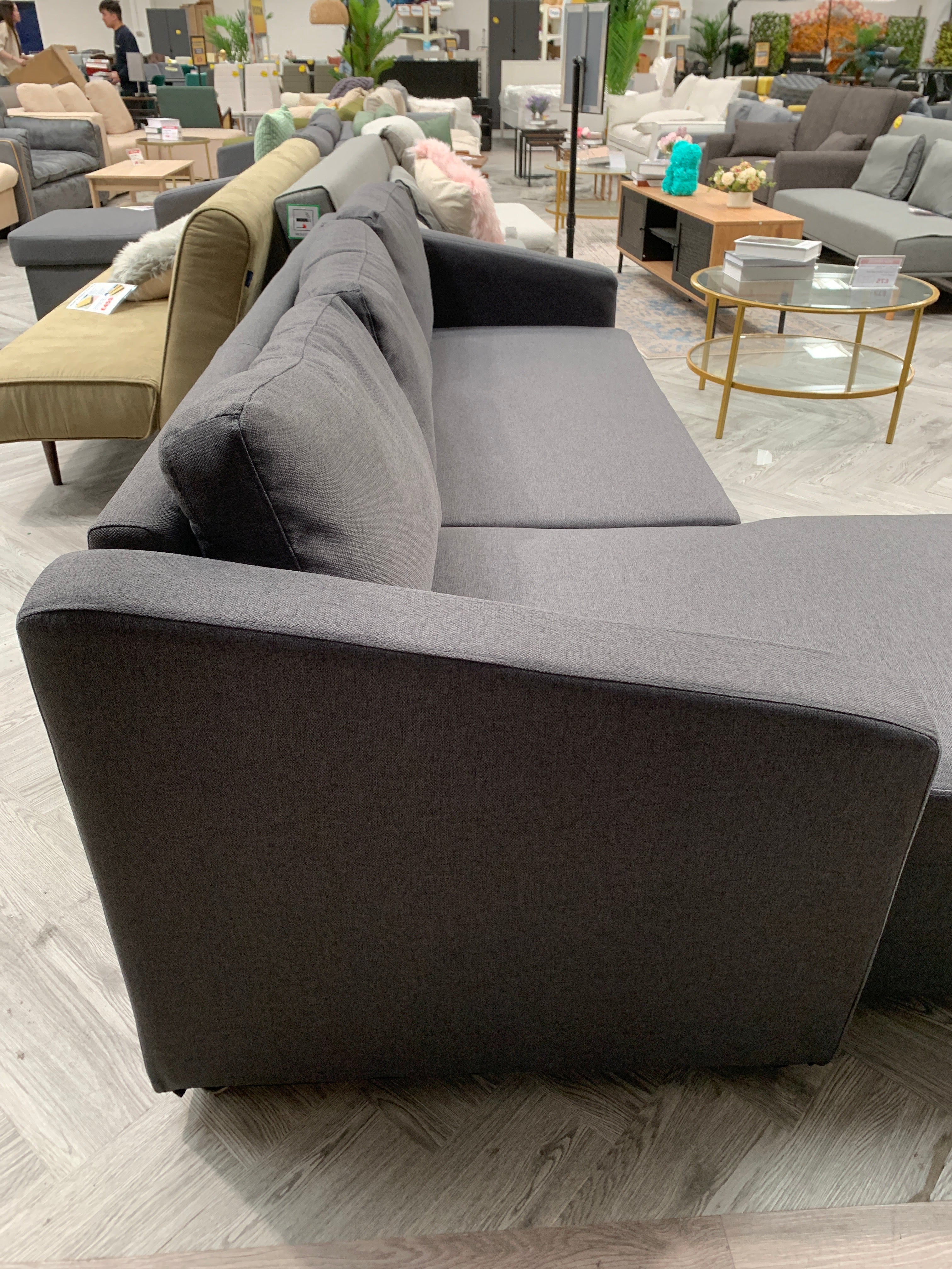 Corner Sofa Bed 3 Seater L-Shaped Sofa with Storage