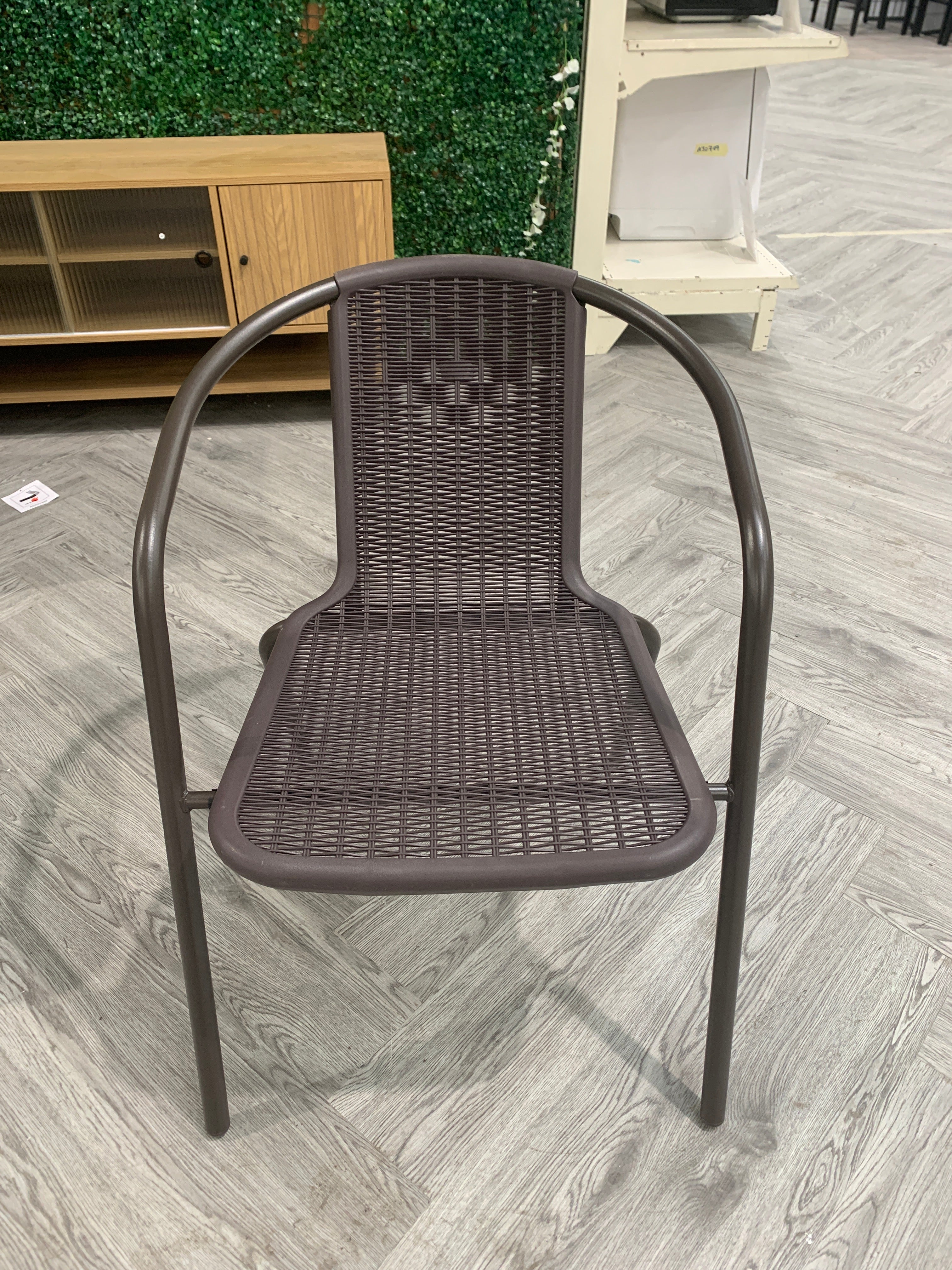 PE Brown Rattan Stacking Garden Chair 1PC