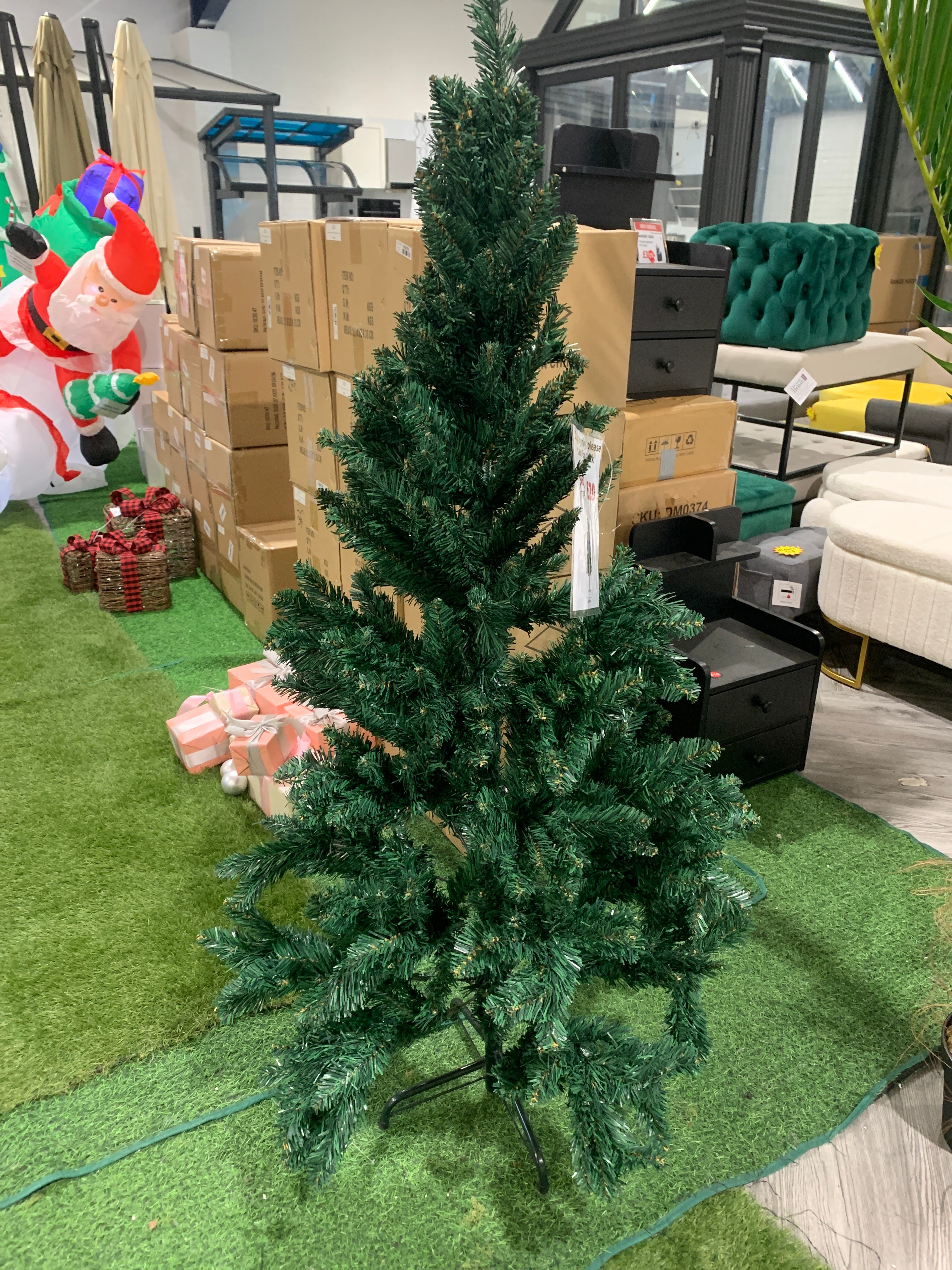 150cm H Green Artificial Christmas Tree with Metal Stand
