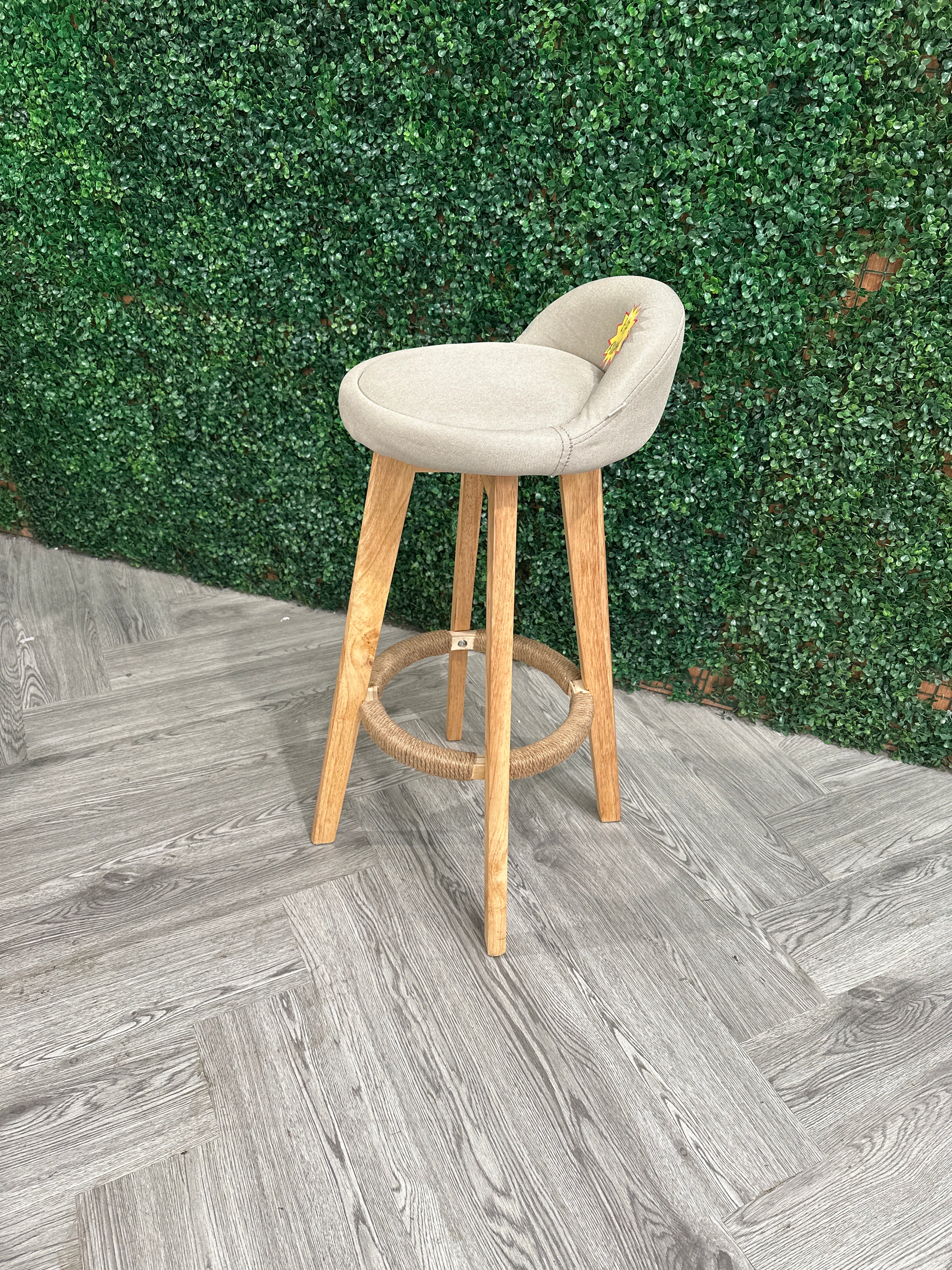 Beige Linen Mini Bar Stool 1PC