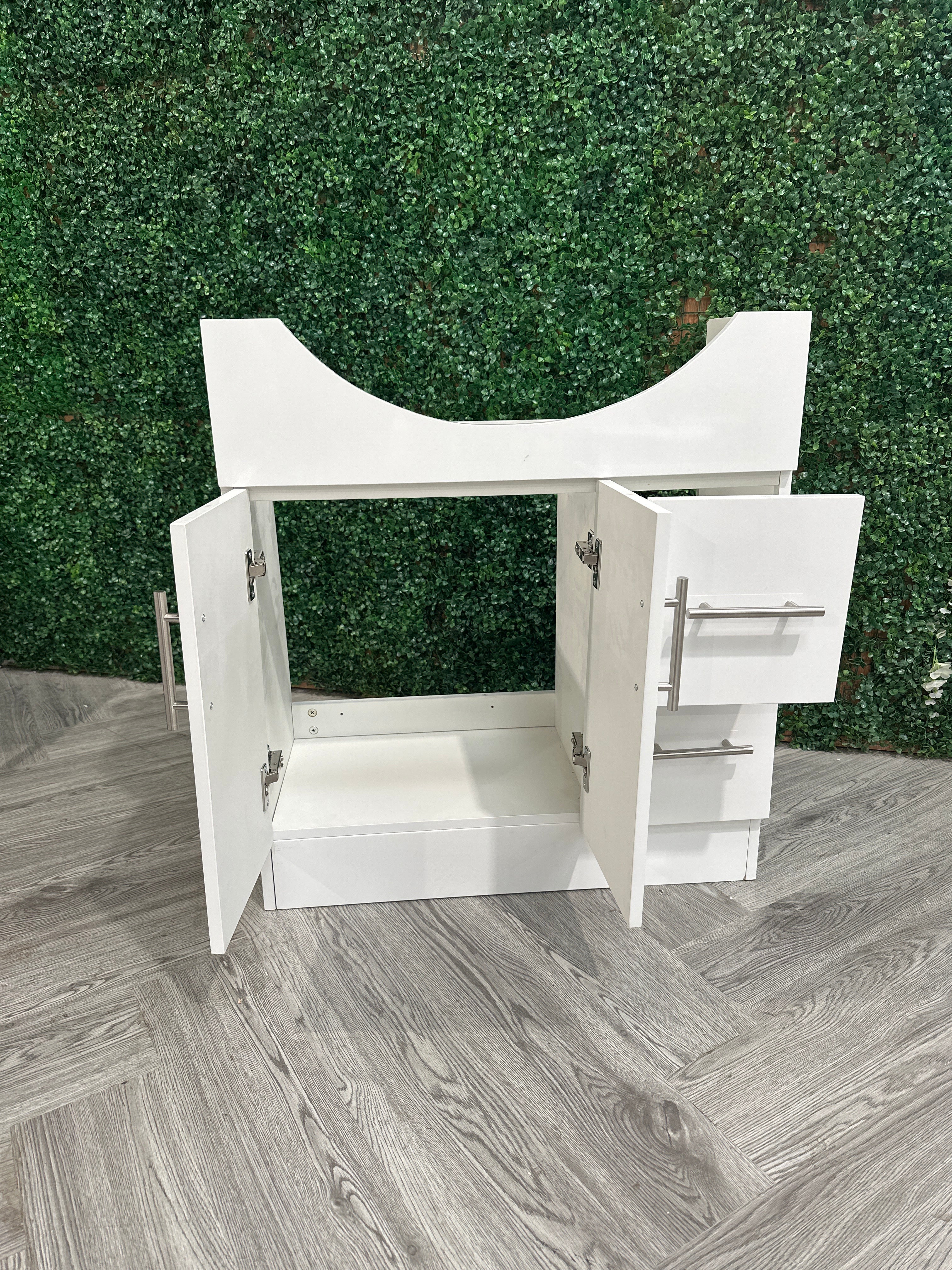 White 2 Doors and 2 Drawers Bathroom Vanity Unit Under Sink Storage Cabinet