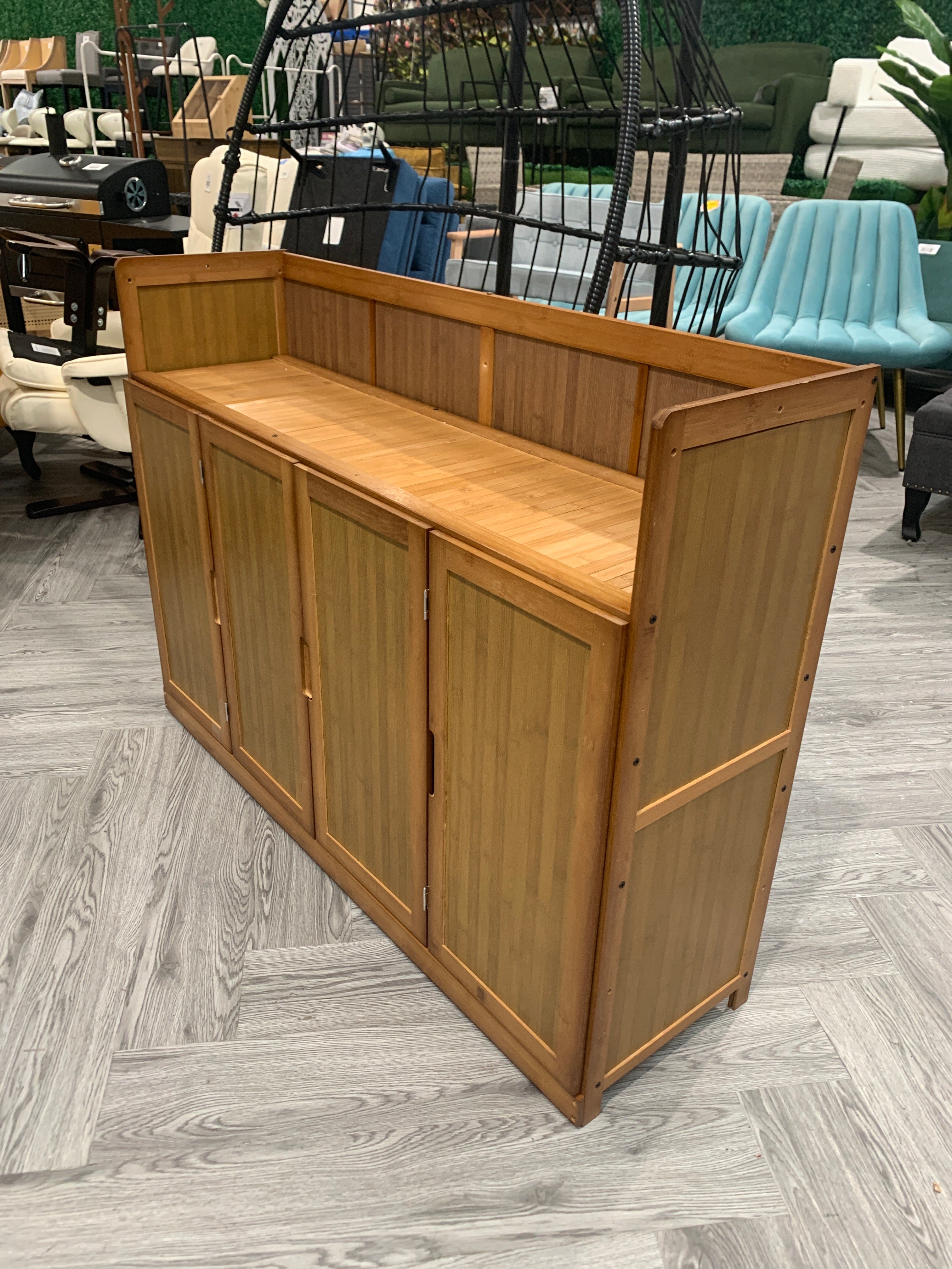 Wooden Storage Cupboard with 4 Doors Brown