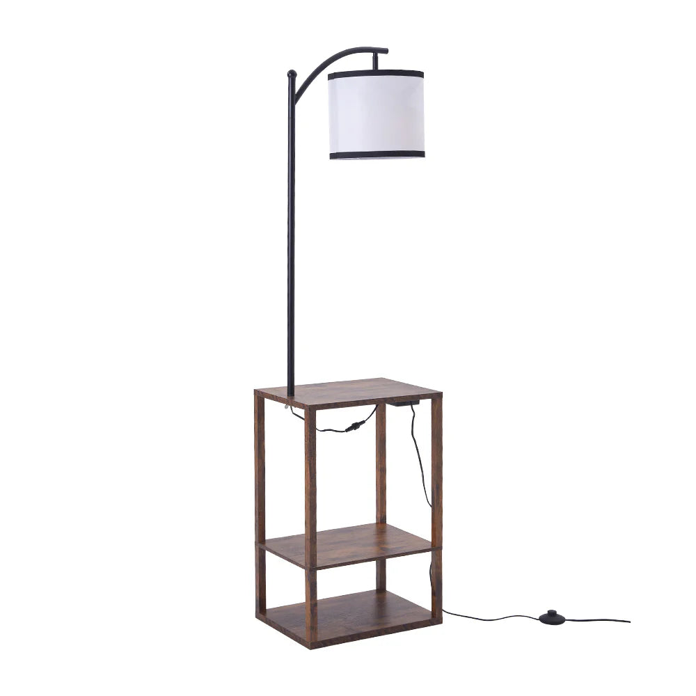 New Modern Metal Floor Lamp Side Table 2 In 1