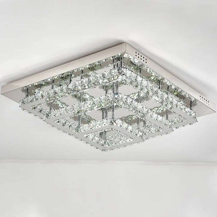 New Square Large-size Glamourous Crystal LED Ceiling Light