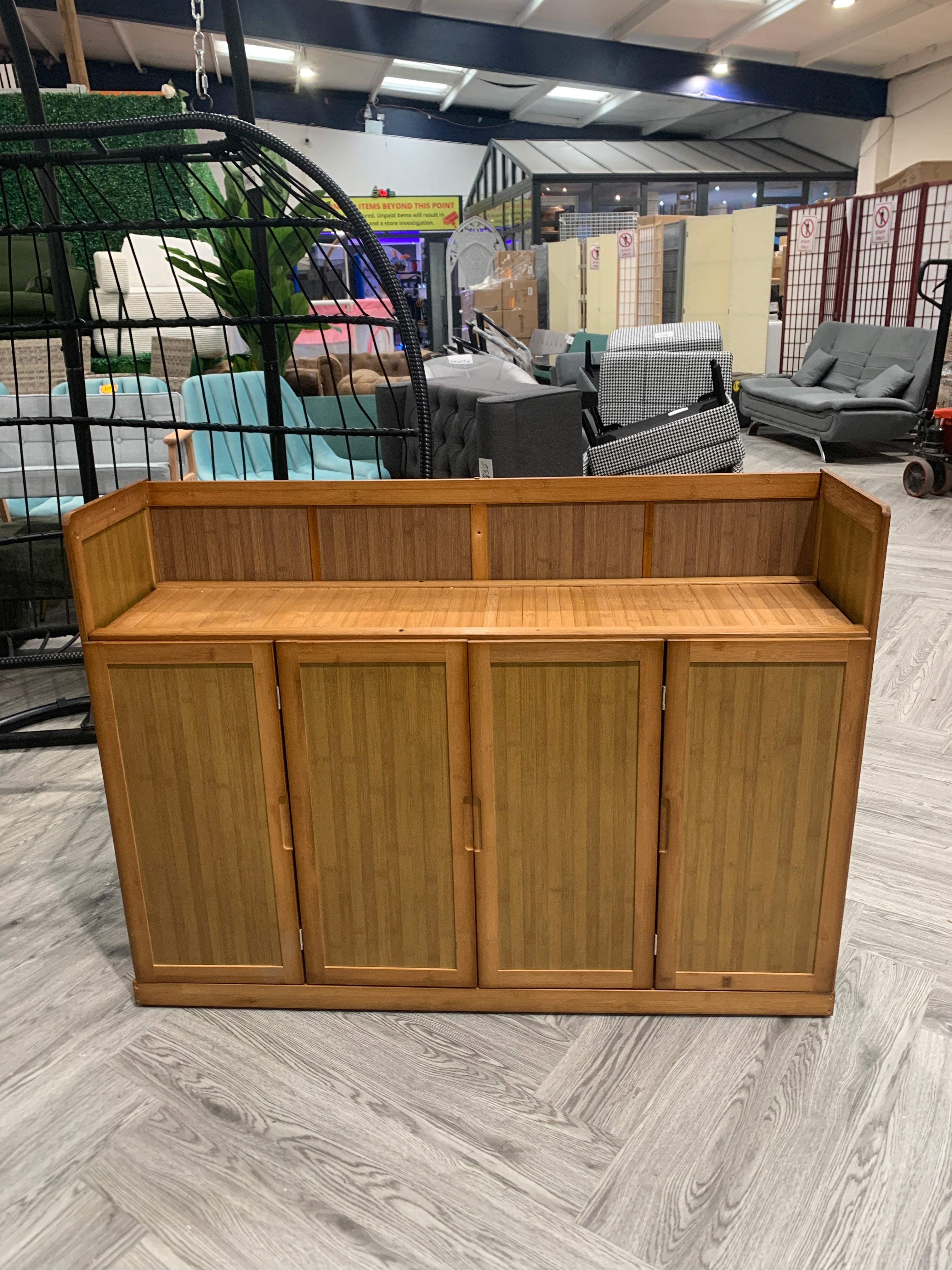Wooden Storage Cupboard with 4 Doors Brown
