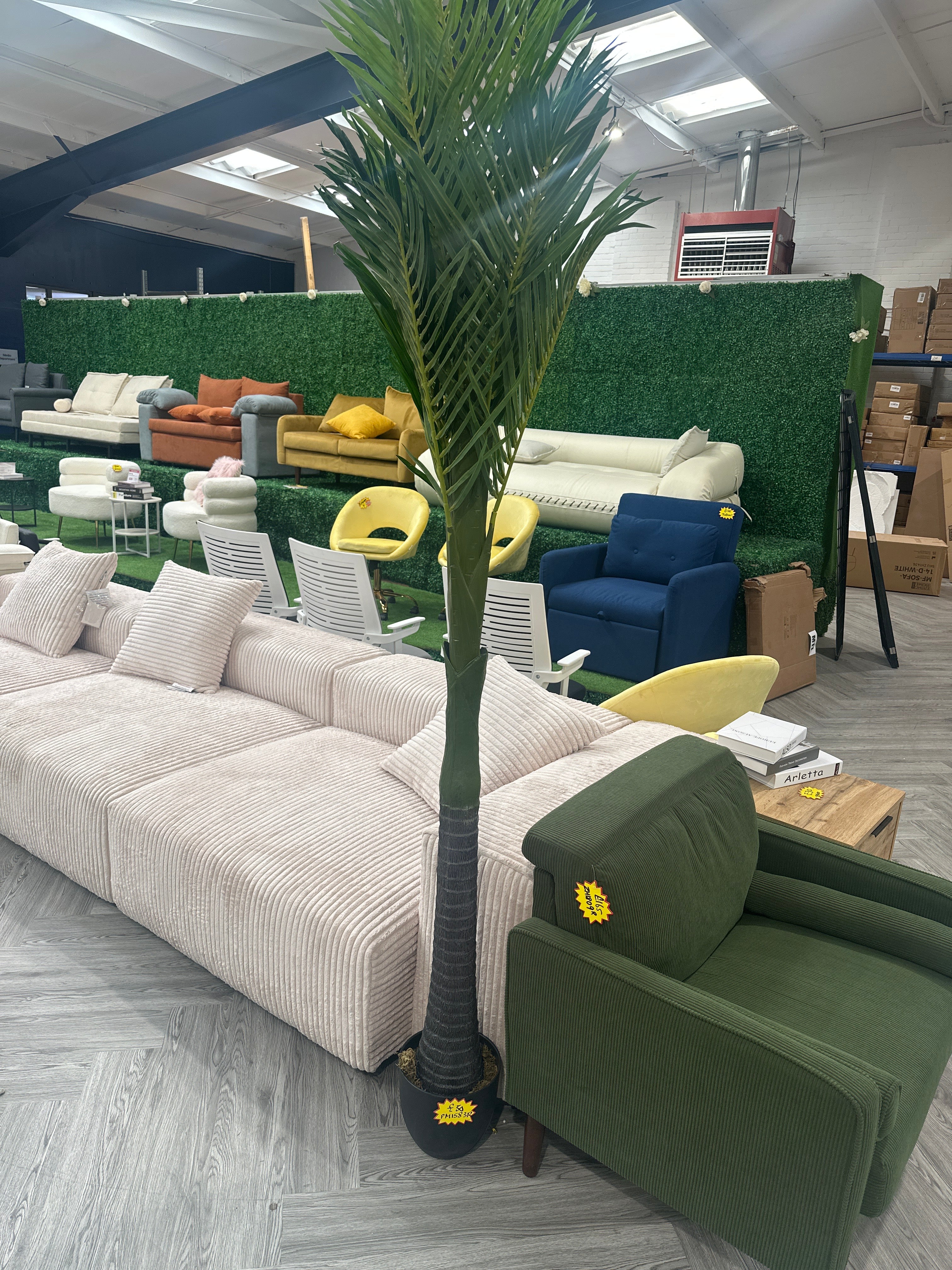 220cm H Artificial Coconut Palm Tree Decorative Plant in Planter