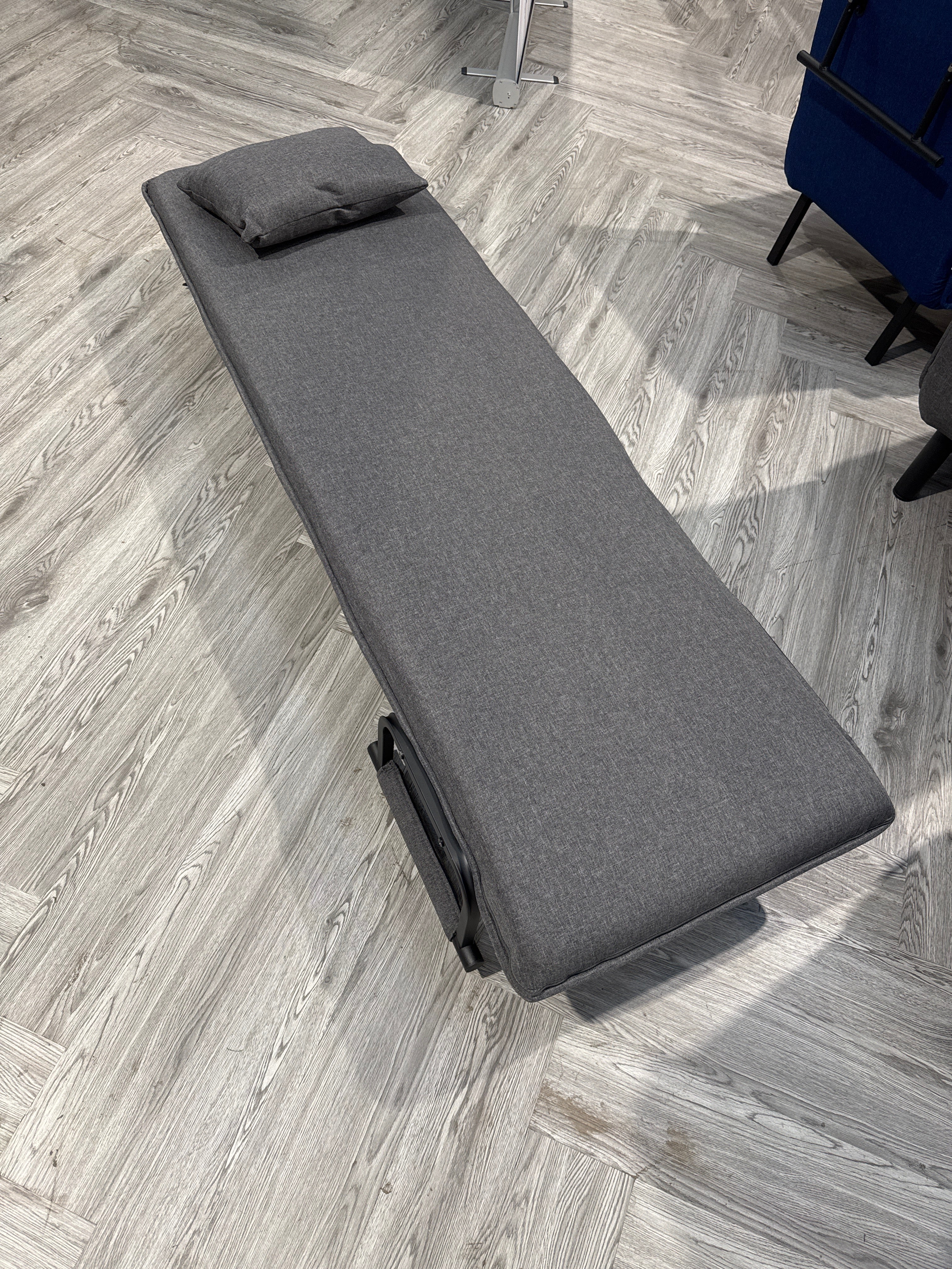 Grey 3 In 1 Armchair Recliner Lounge Single Bed with Pillow