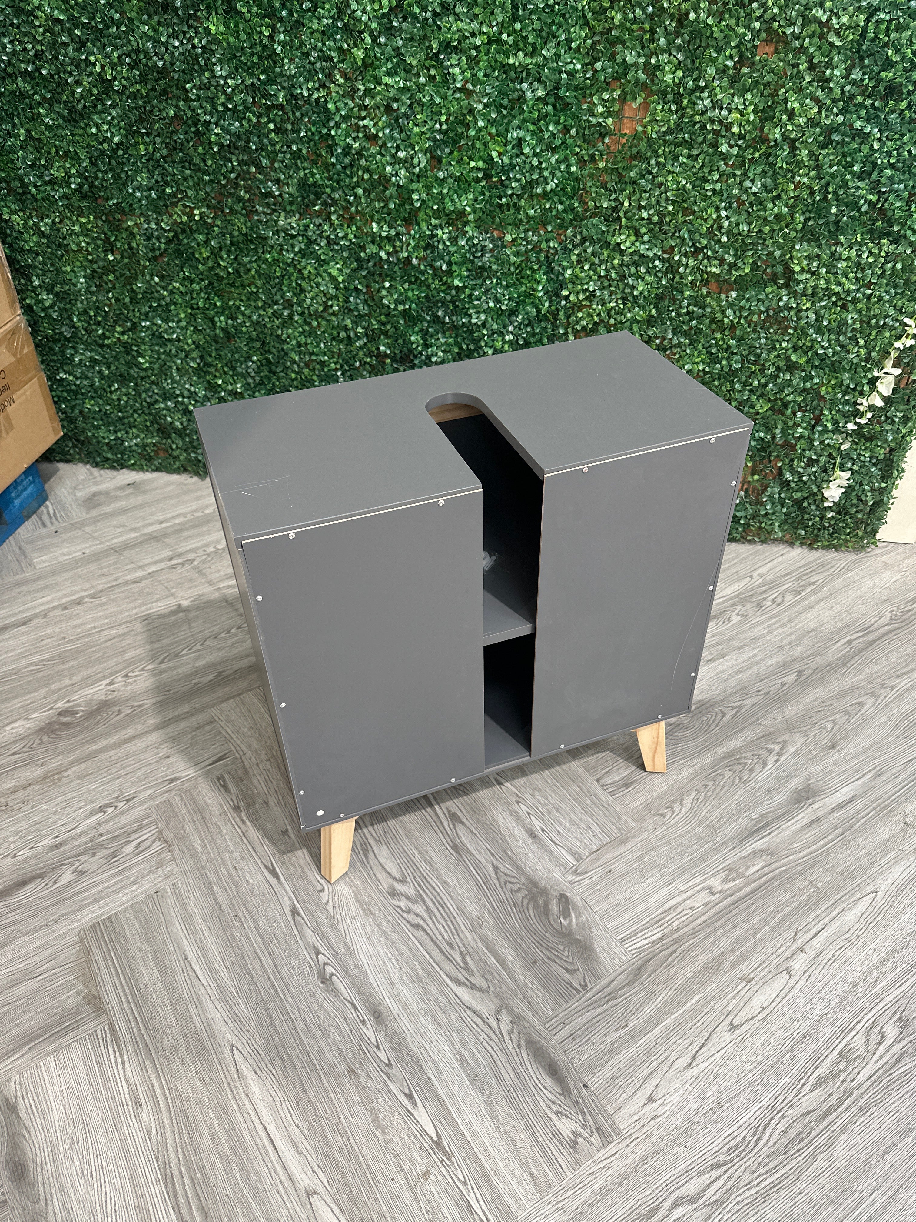 Grey Freestanding Under Sink Storage Cabinet