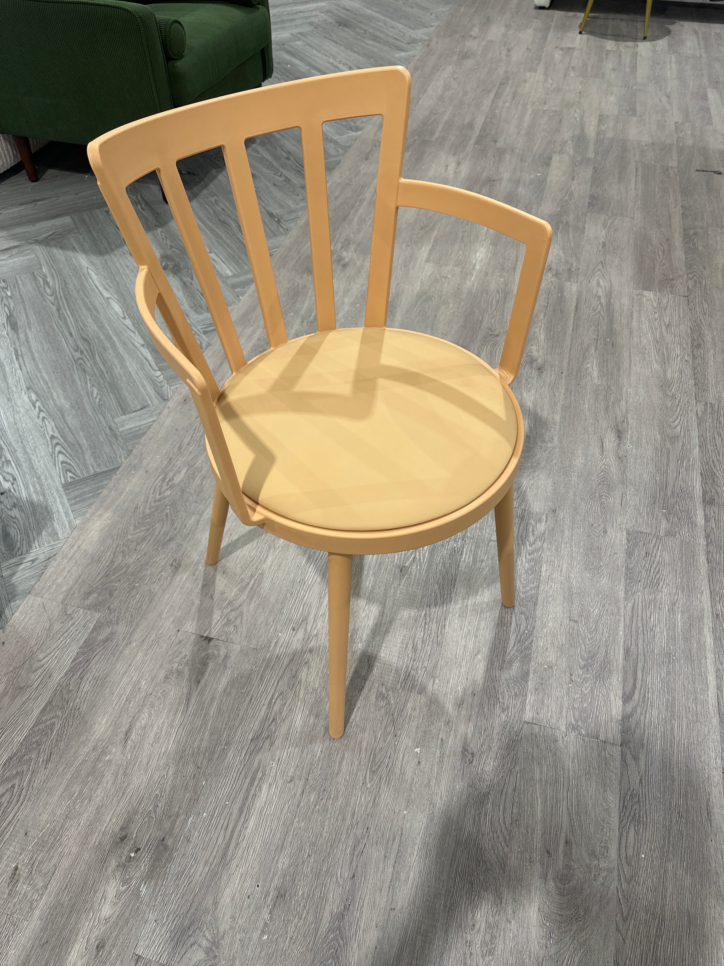 Orange Dining Chair with PU Padded Seat and Armrest 1PC