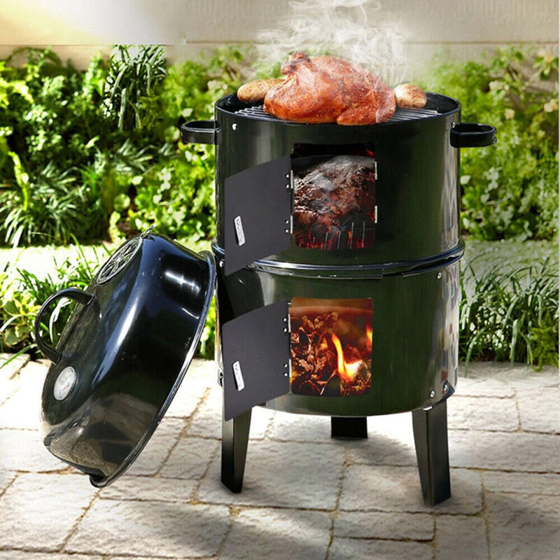 Outdoor BBQ Upright Charcoal Smoker Grill