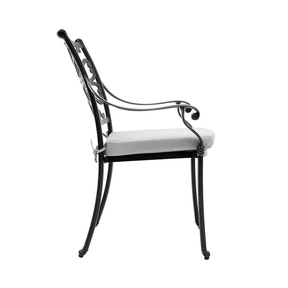 Garden Cast Aluminium Heart Outdoor Chair with Cushion 1PC