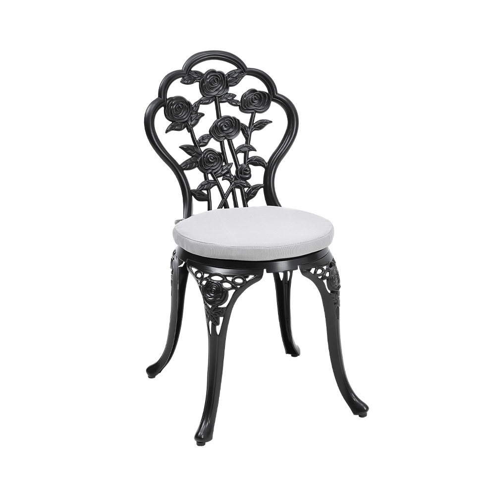 Set of 3 Cast Aluminium Outdoor Bistro Dining Set Rose