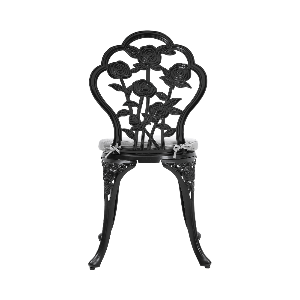 Set of 3 Cast Aluminium Outdoor Bistro Dining Set Rose