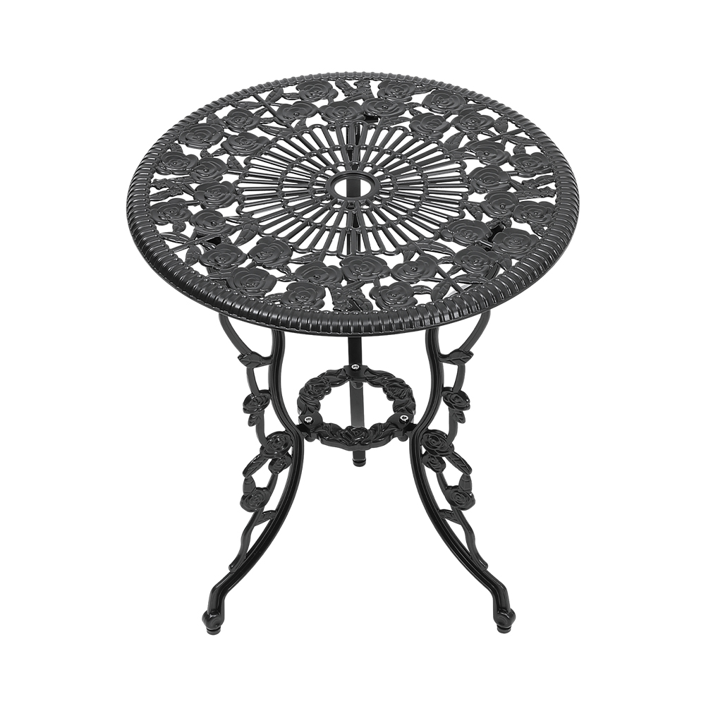 Set of 3 Cast Aluminium Outdoor Bistro Dining Set Rose