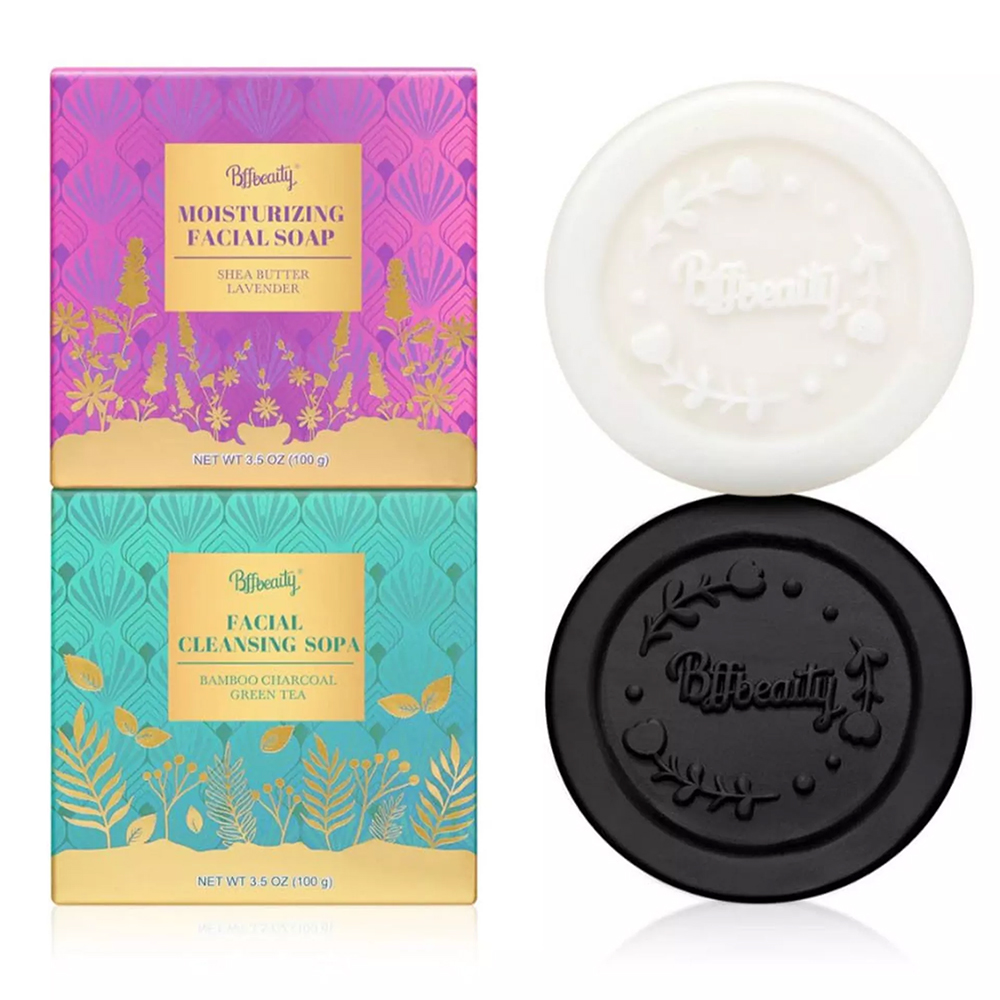 New Facial Cleansing Soap Bars 2 Pcs Moisturizing Charcoal Soap