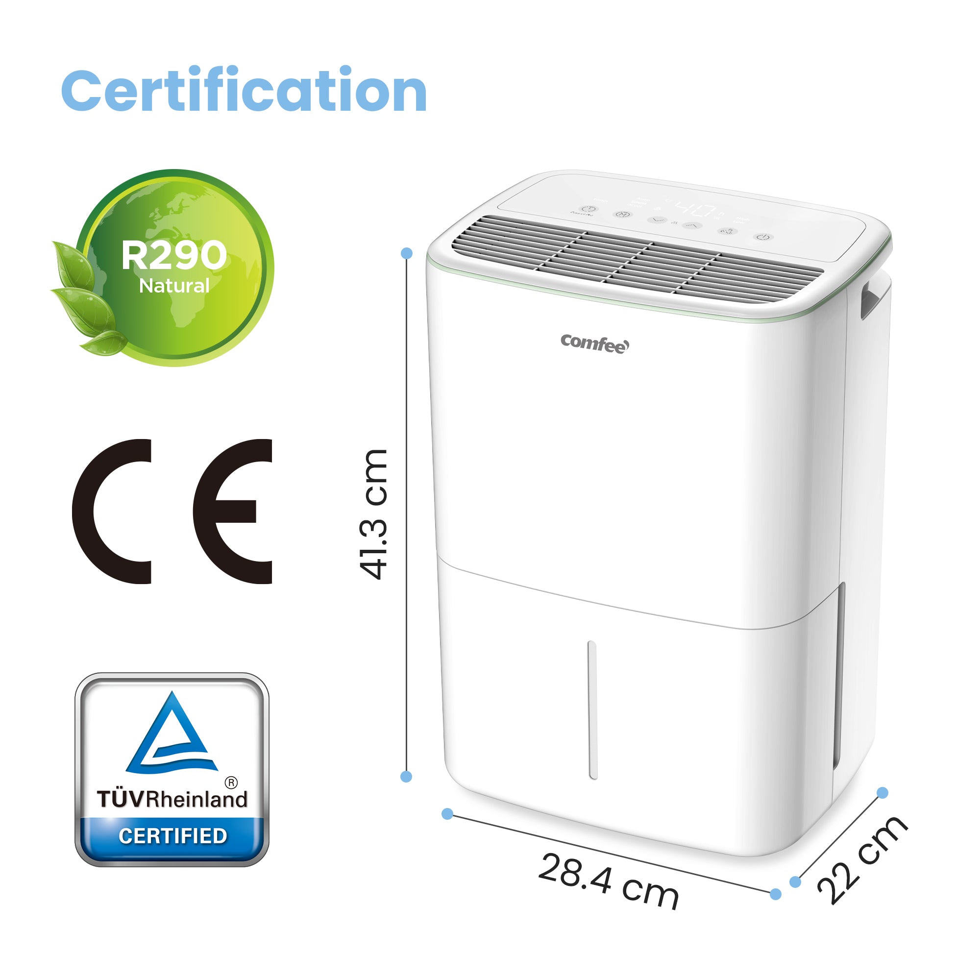 Aqua Dry 10L/DAY Dehumidifier for Home with 2.5L Water Tank