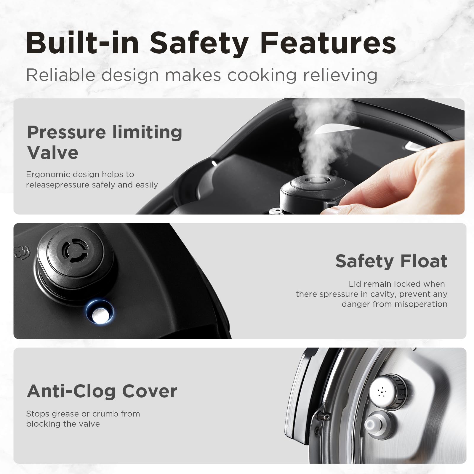 1200W Multi Function Pressure Cooker with 7.6L Stainless Steel Pot