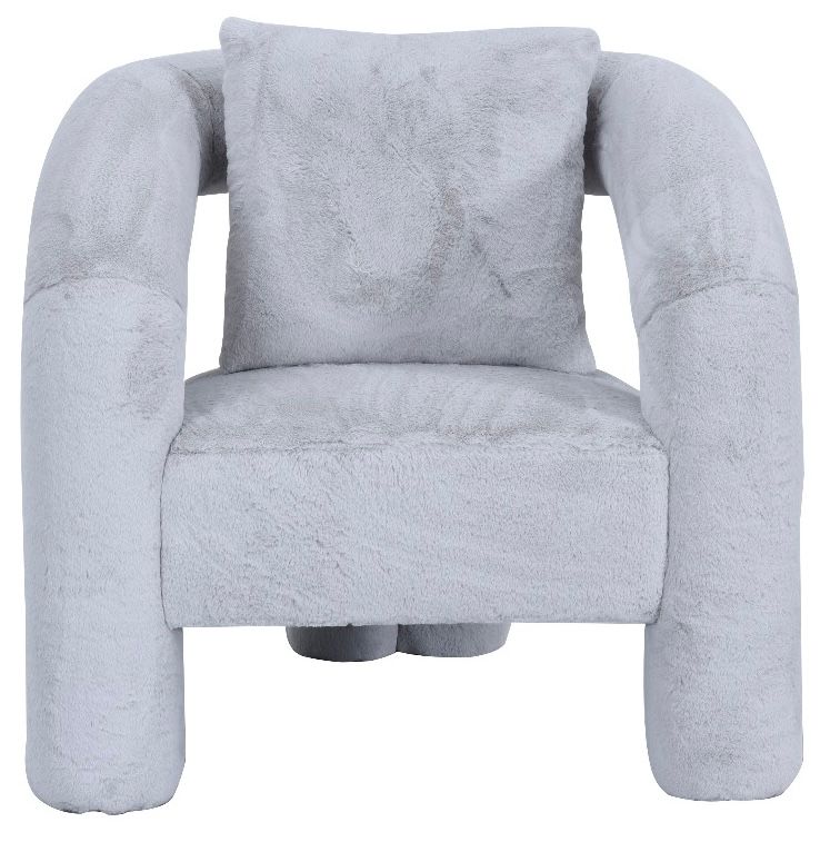 New Plush Upholstered Angel Armchair Grey