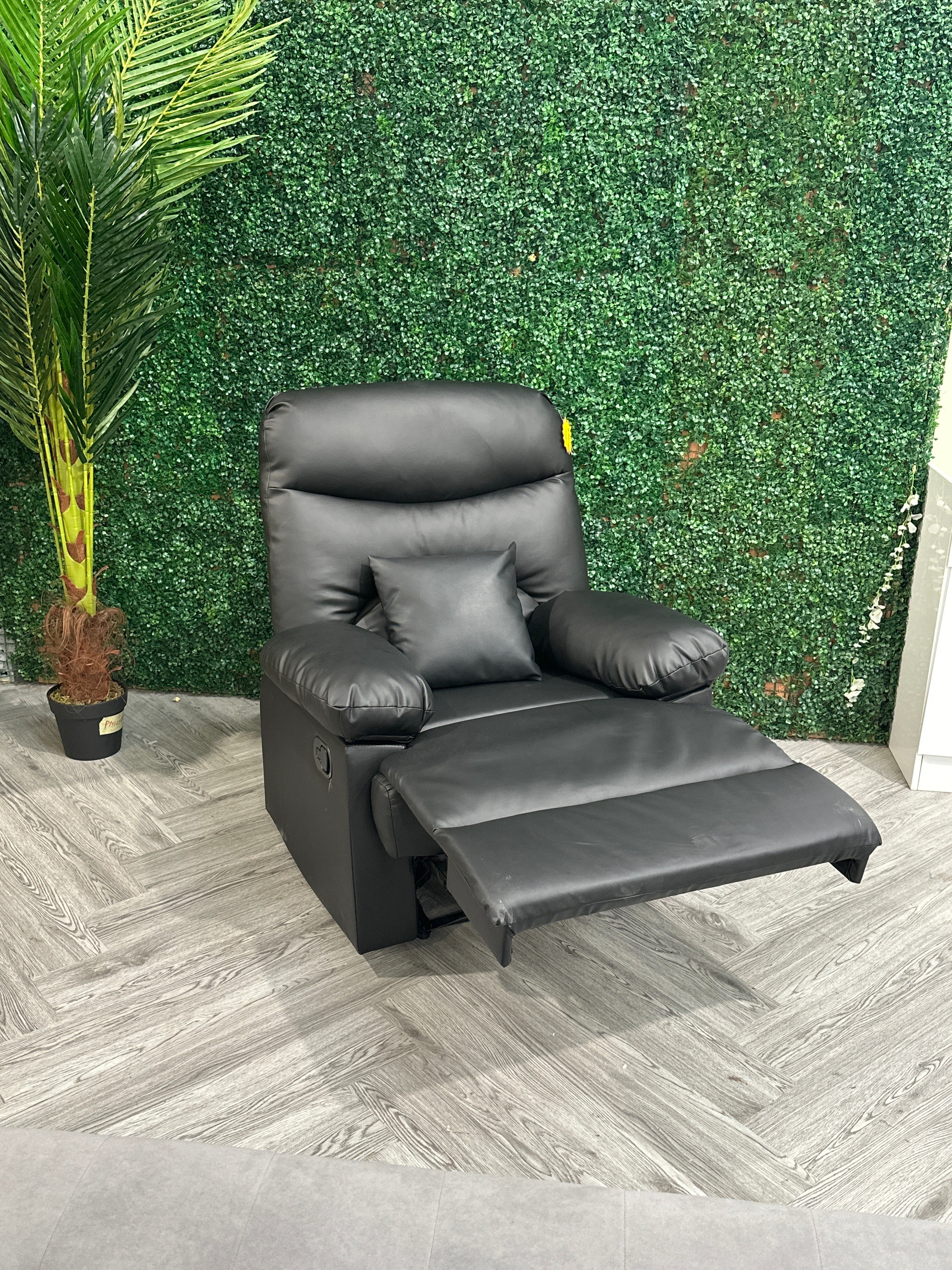 Manual Faux Leather Recliner Armchair