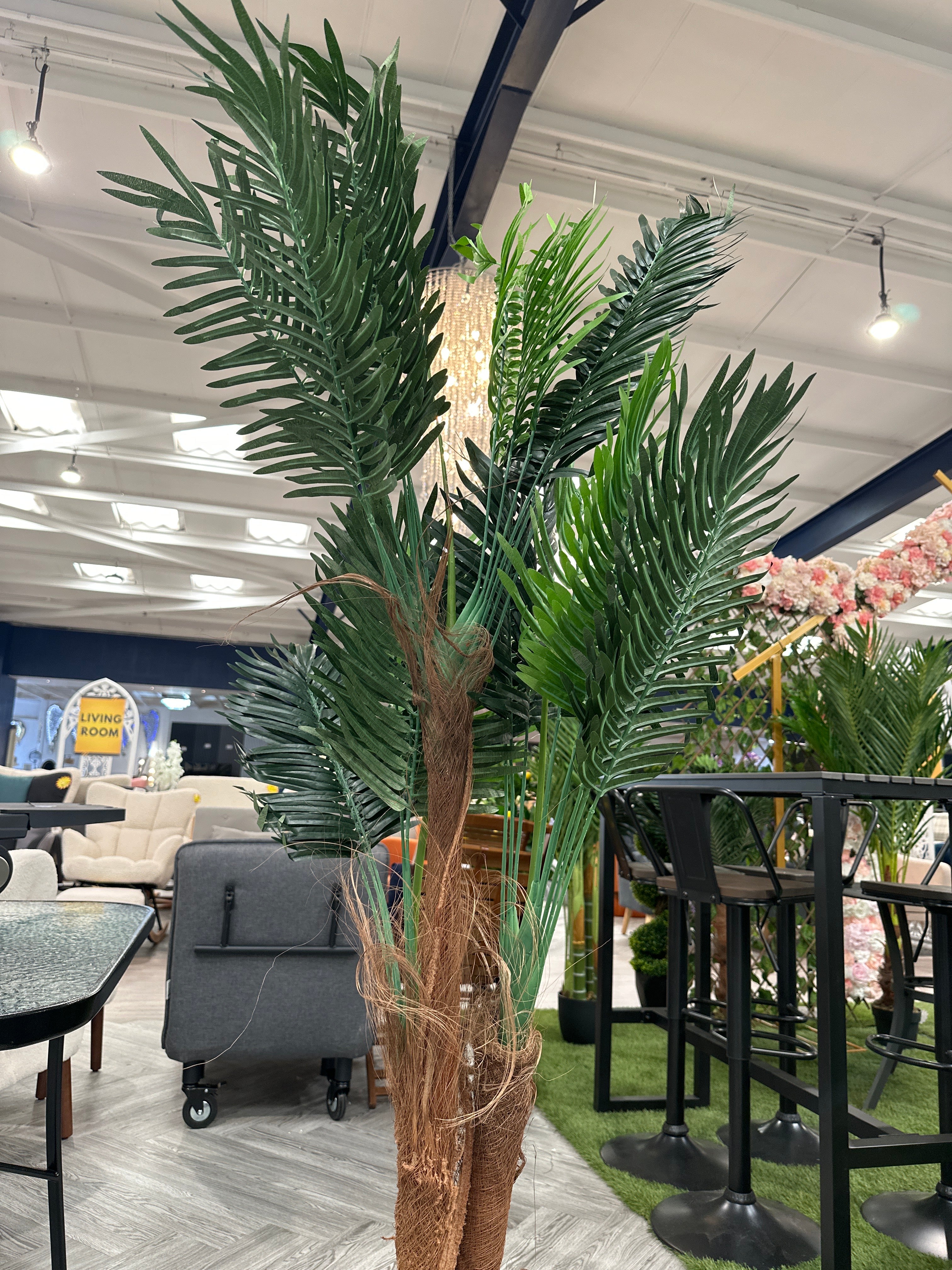 Decorative Artificial Palm Tree in Black Planter 150cm H