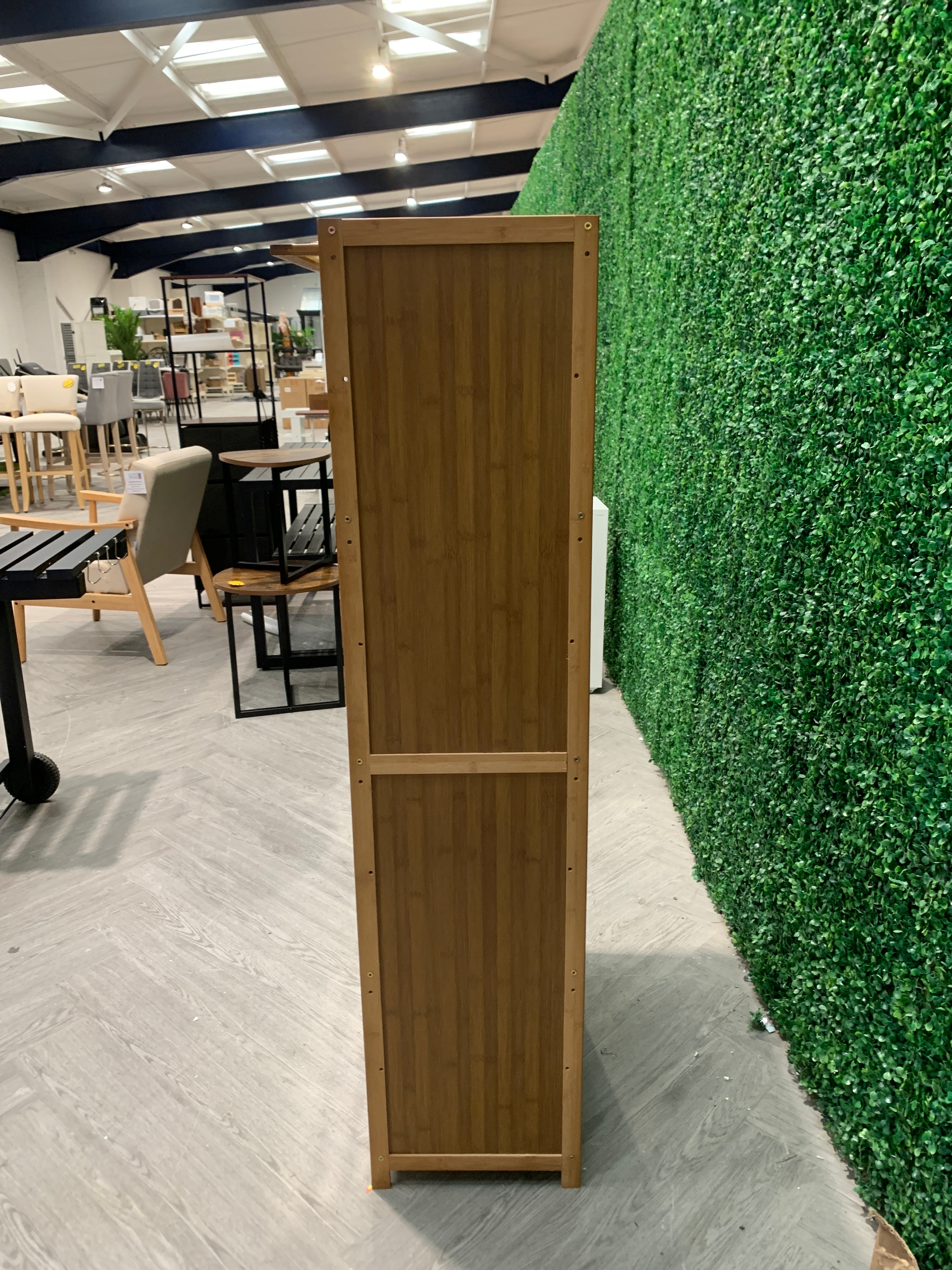 4 Tier Natural Bamboo Rustic Rattan Storage Cabinet