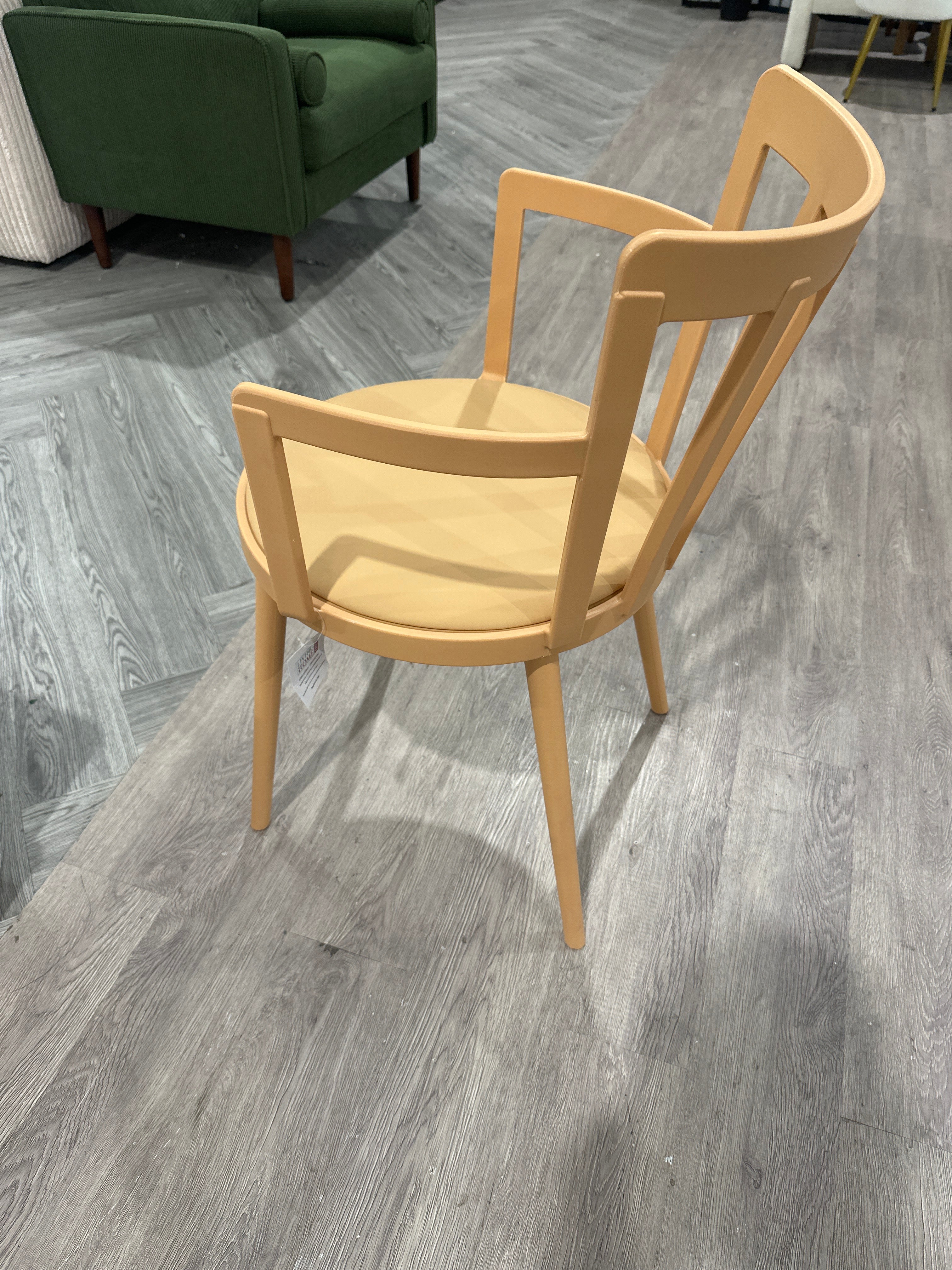 Orange Dining Chair with PU Padded Seat and Armrest 1PC