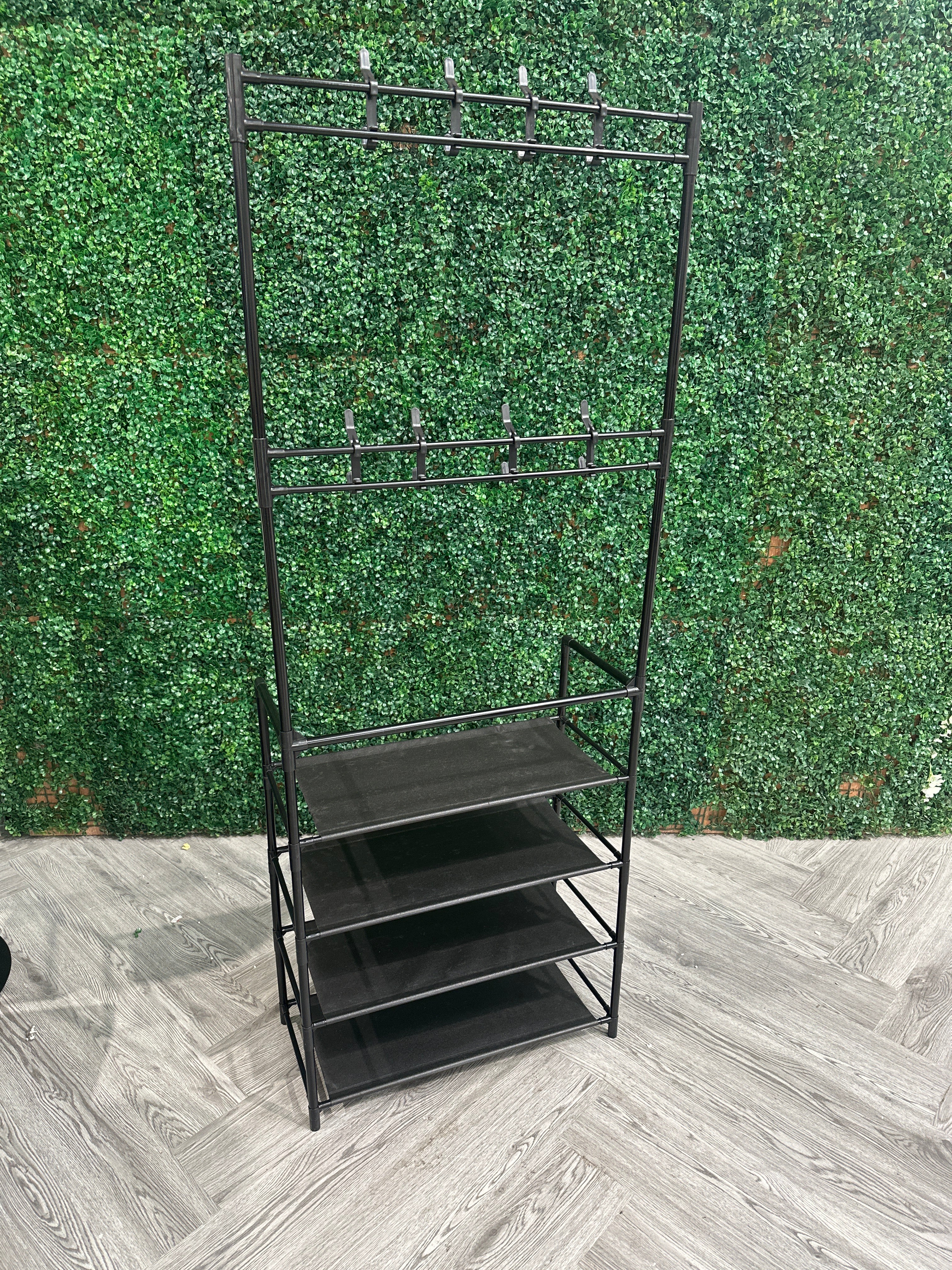 8 Tier Tall Plastic Shoe Cabinet Dark Grey