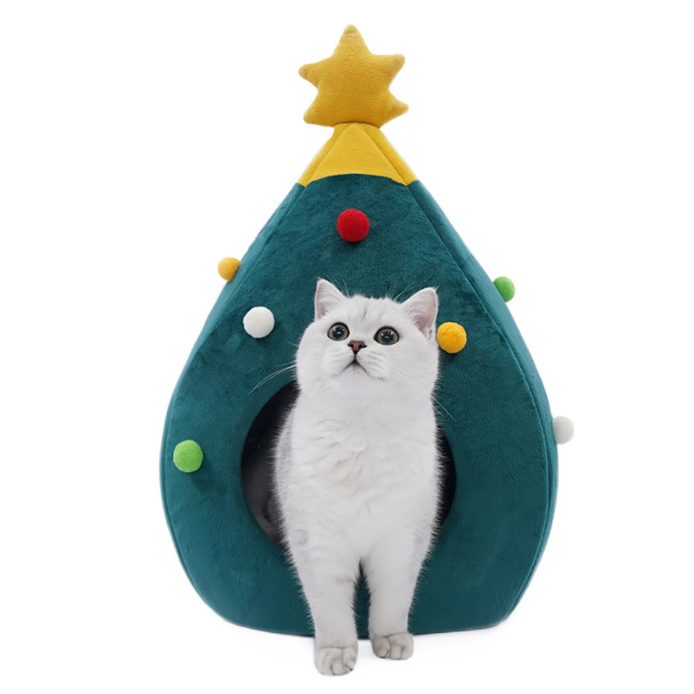 New Christmas Tree Felt Cat Bed